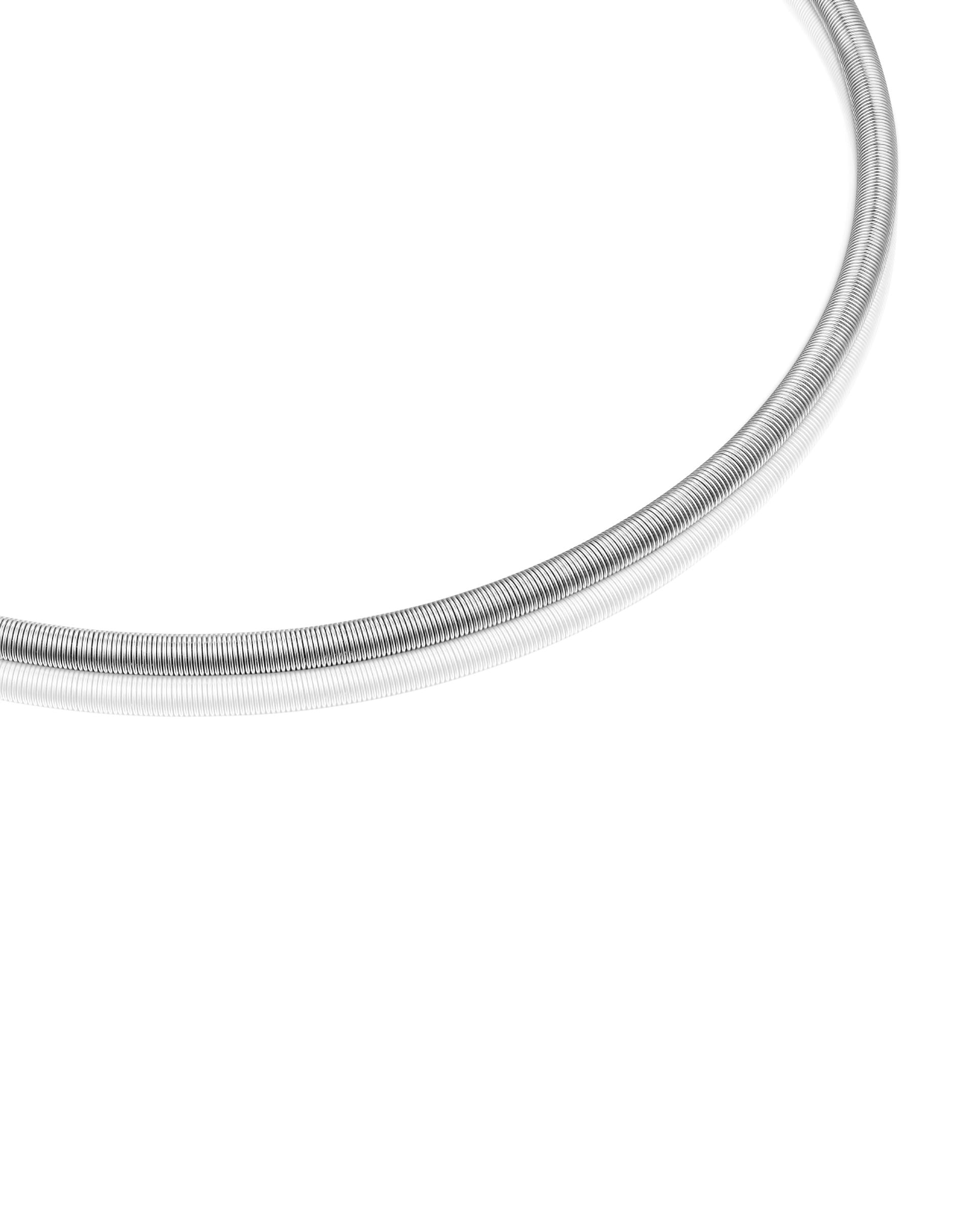 Colar Mesh Tube de Aço em Prateado Prateado-2