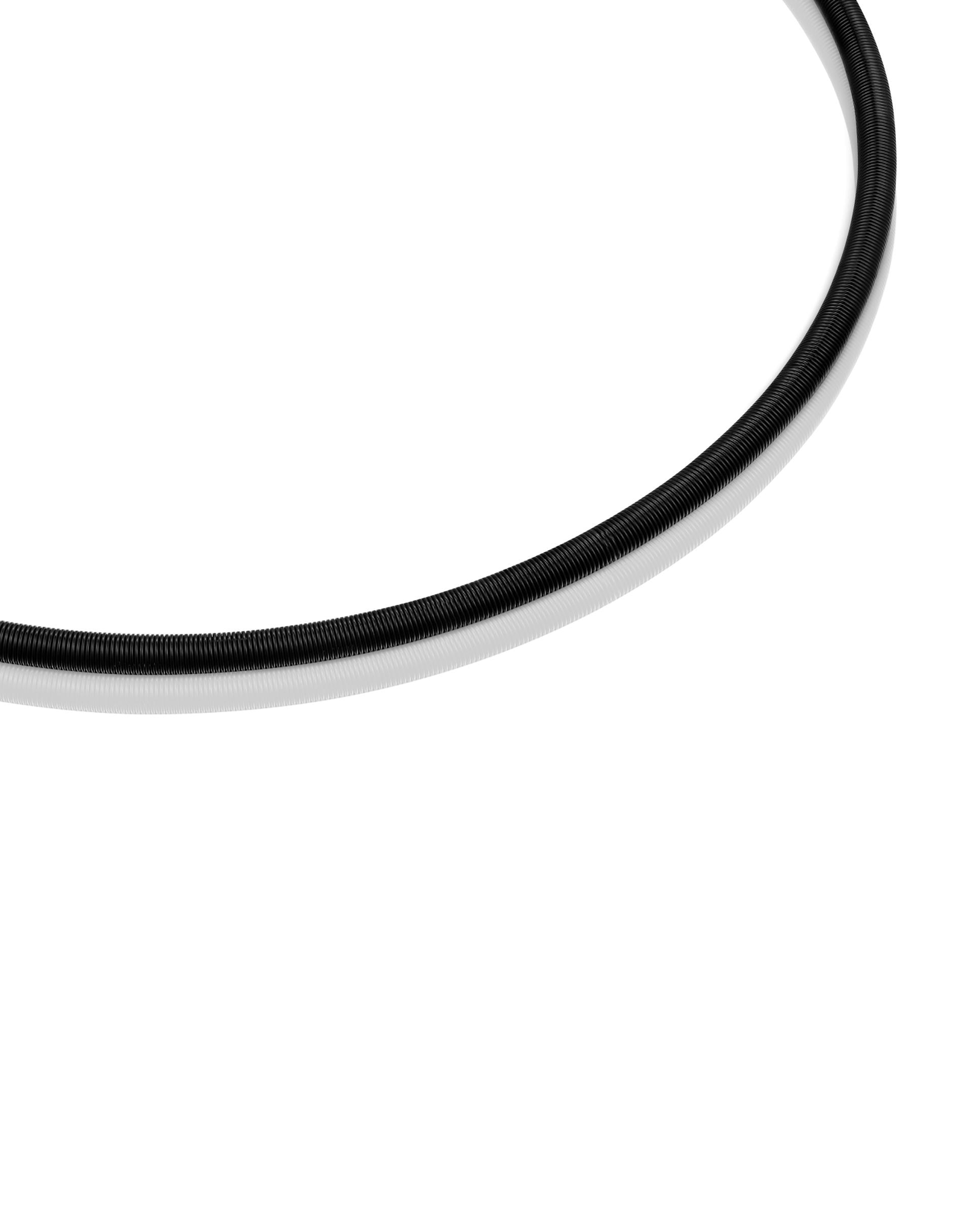 Colar Mesh Tube de Aço Ip em Preto Preto / Prata-2
