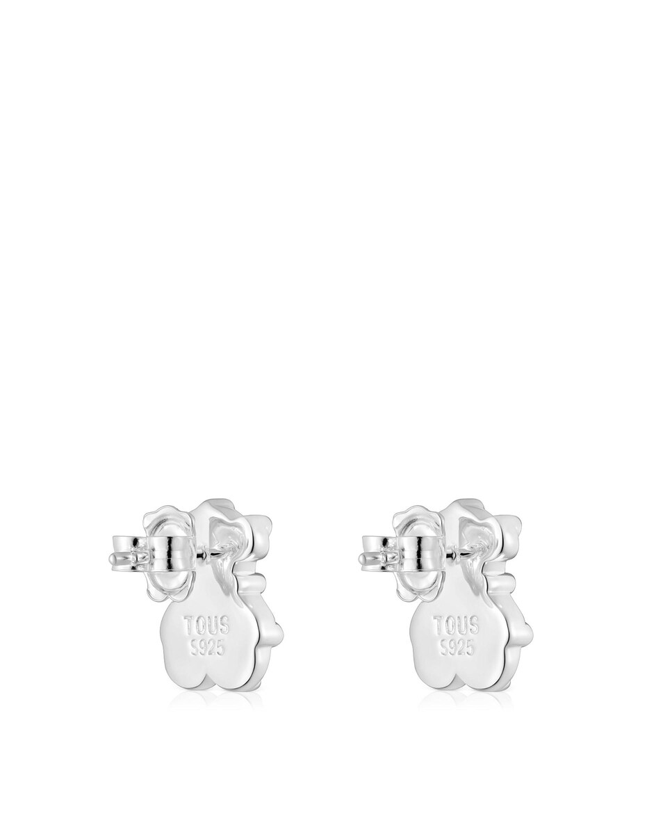 Brincos Grain Pequenos com Urso de Prata Prata-2