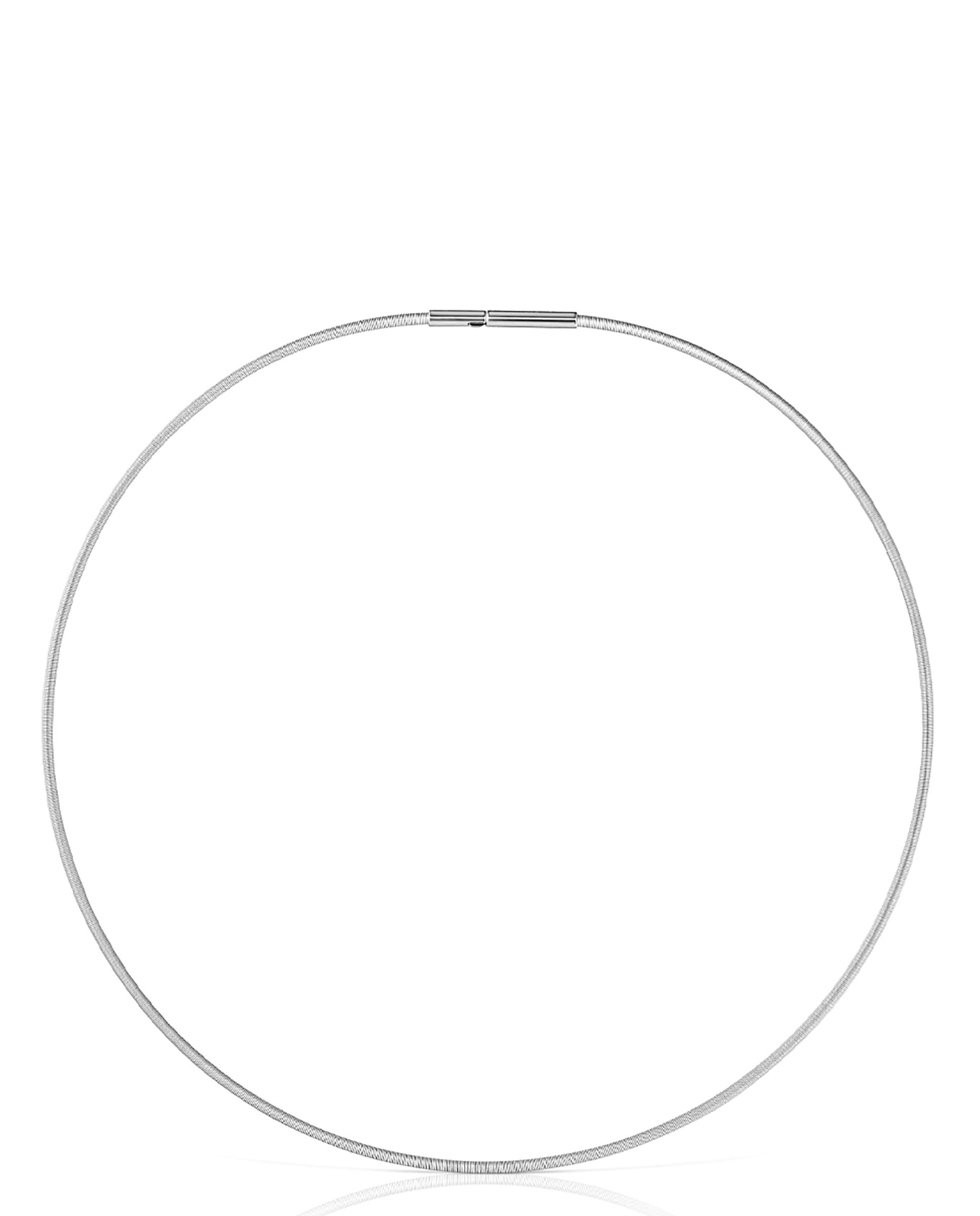 Colar Mesh Tube de Aço em Prateado Prateado-1