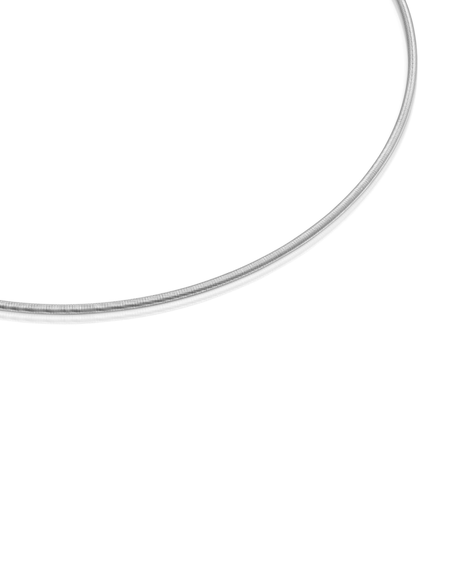 Colar Mesh Tube de Aço em Prateado Prateado-2