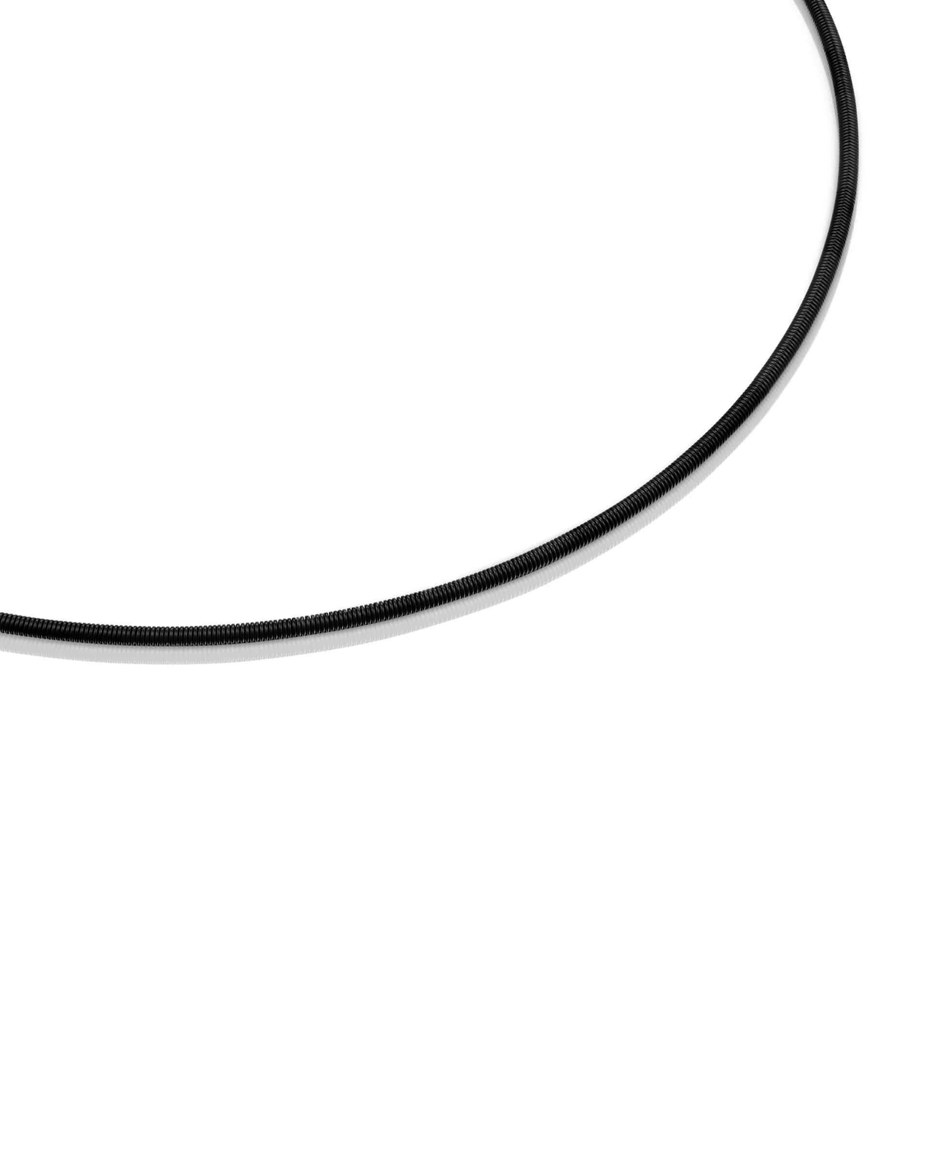 Colar Mesh Tube de Aço Ip em Preto Preto / Prata-2