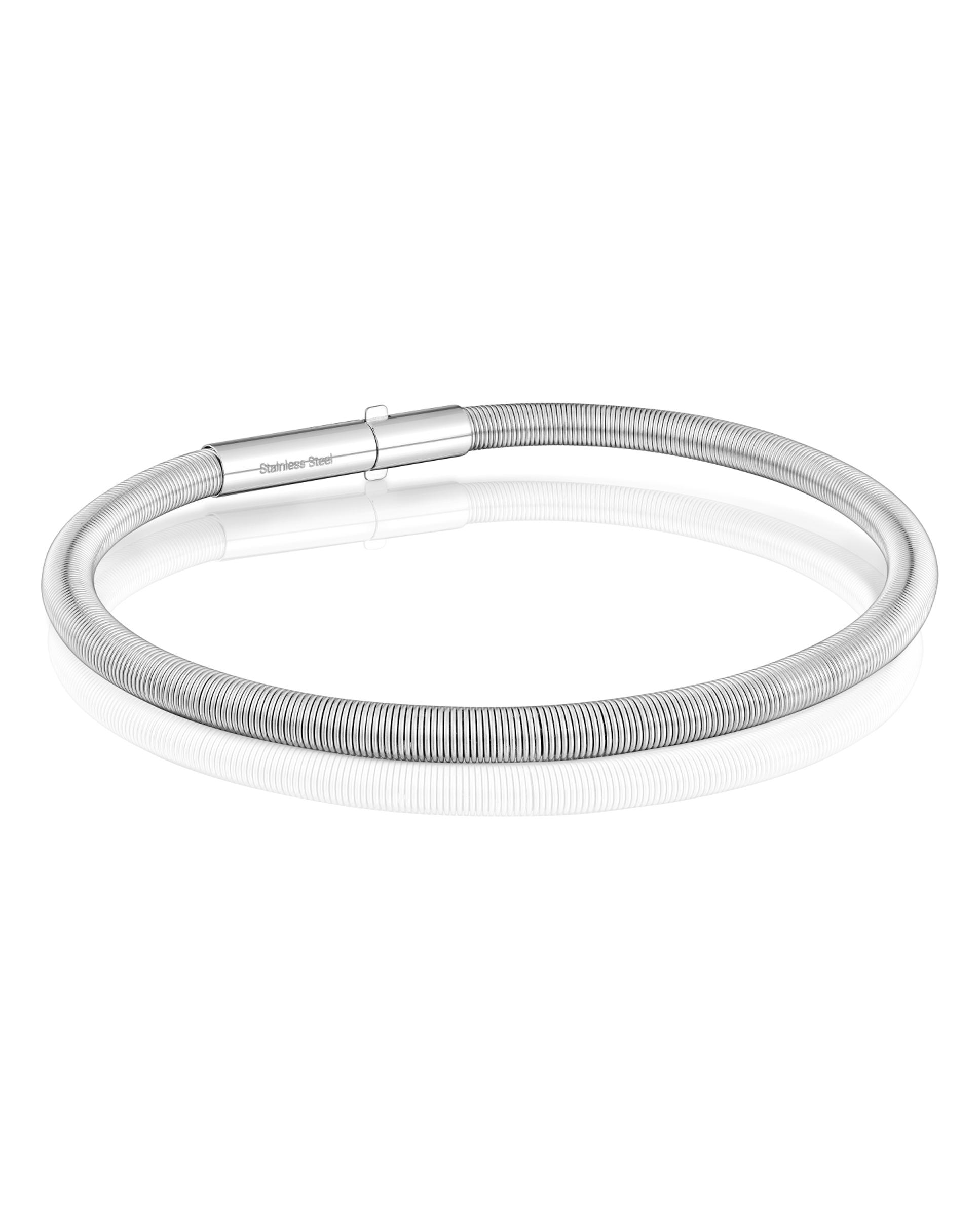 Imagem 0 de Pulseira de Corrente Mesh Tube Lisa de Aço em Prateado