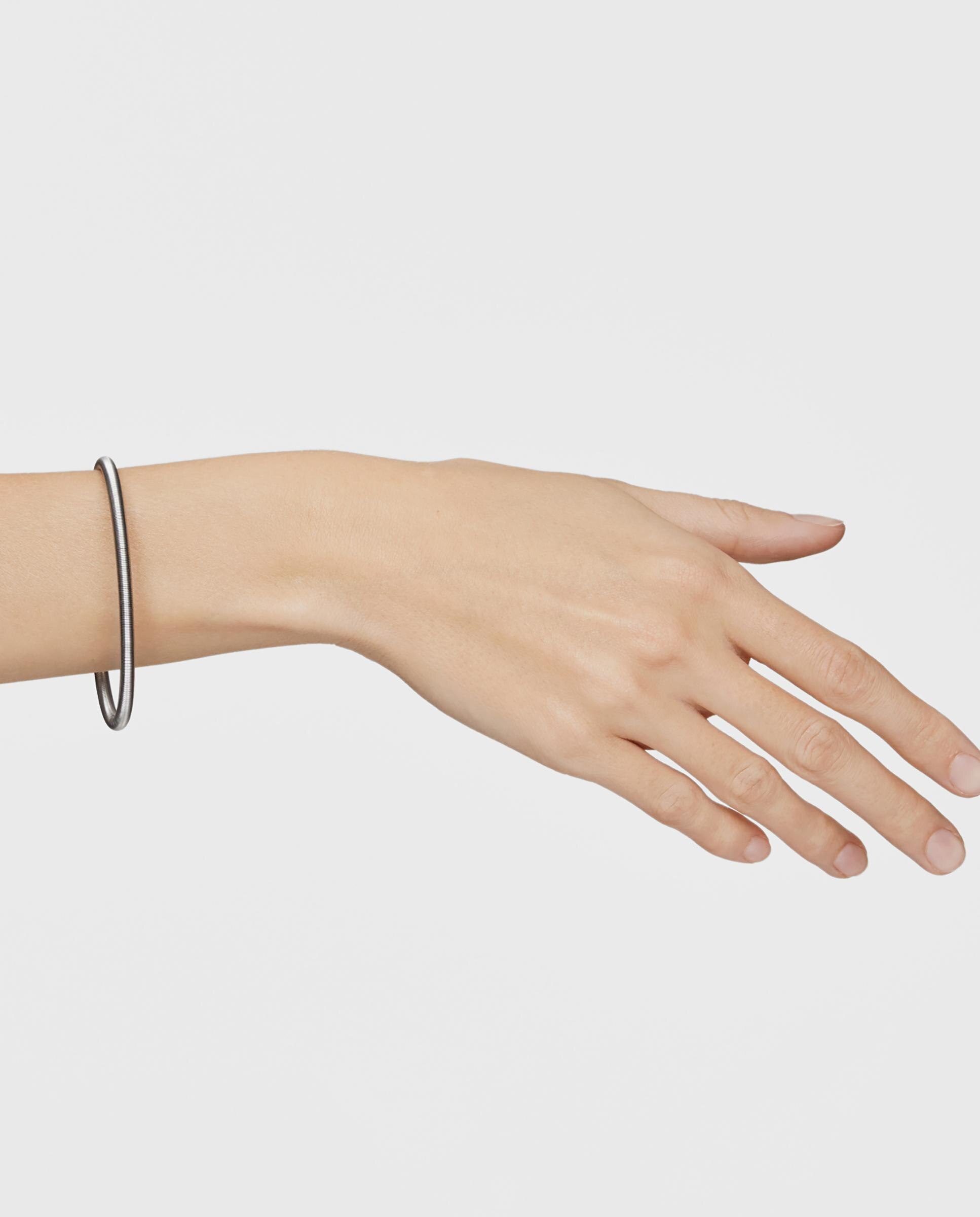Pulseira de Corrente Mesh Tube Lisa de Aço em Prateado Prateado-6