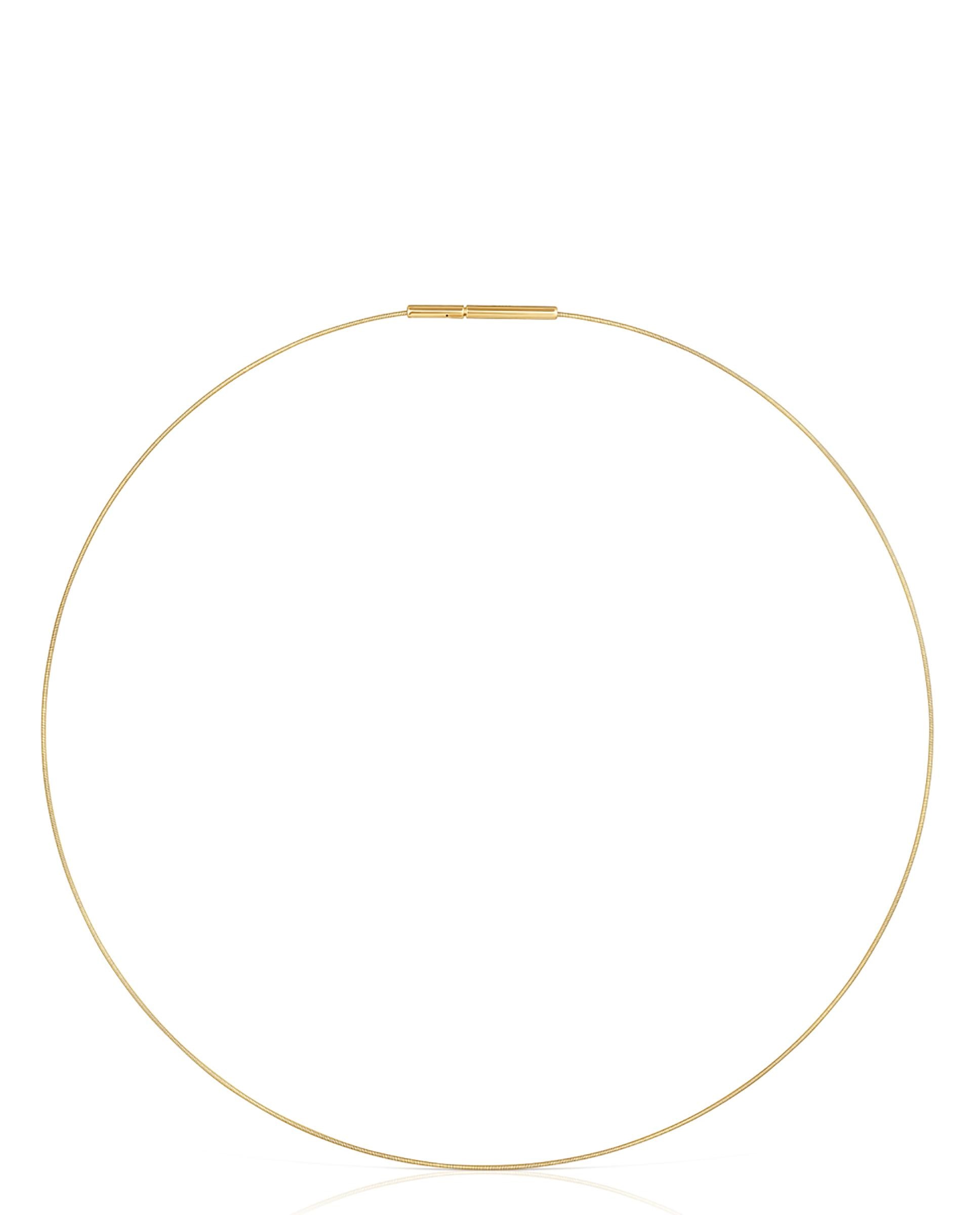 Colar Mesh Tube Fino de Ouro e Aço Dourado-1