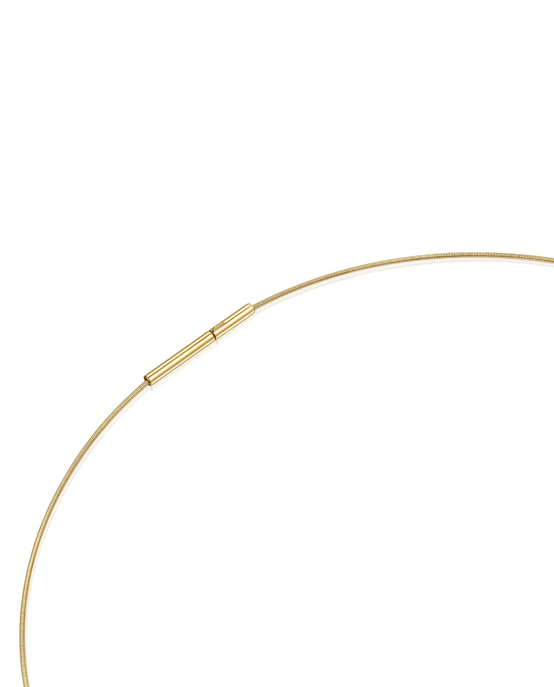 Colar Mesh Tube Fino de Ouro e Aço Dourado-3