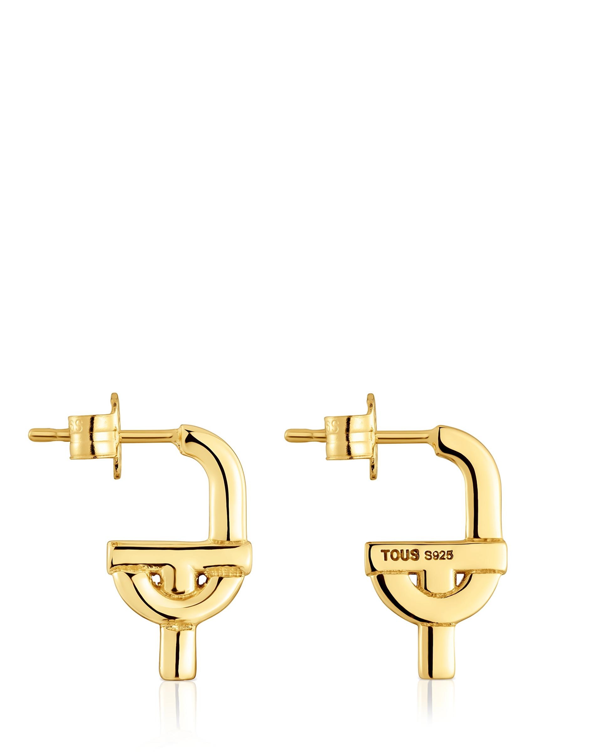 Brincos Manifesto Banhados a Ouro 18 Kt Sobre Prata Dourado-2