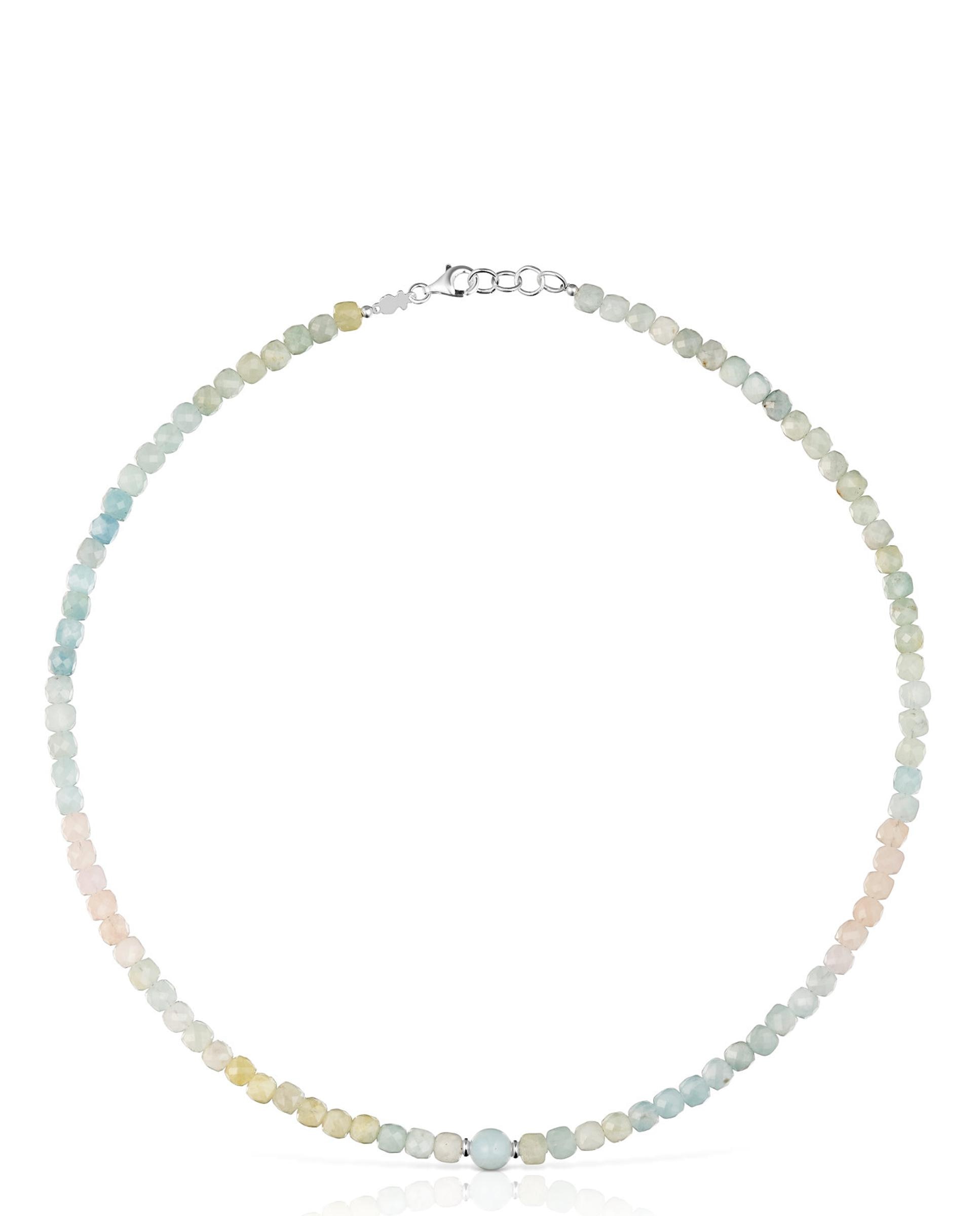 Colar Basic Colors Curto de Prata e Berilos Multicolor-1