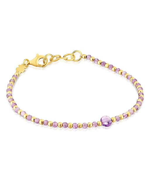 Imagem 0 de Pulseira Basic Colors Banhada a Ouro 18 kt sobre Prata e Ametista