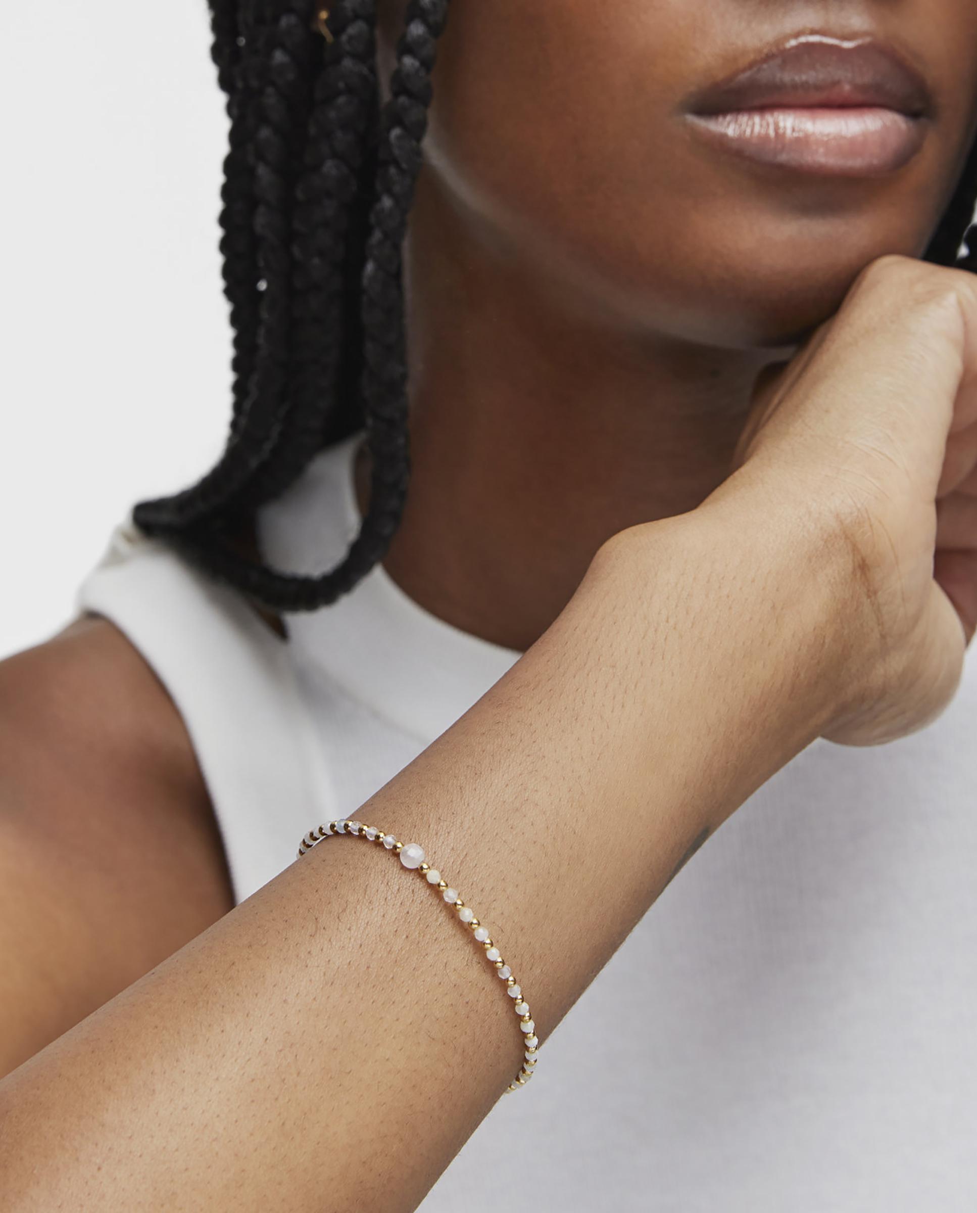 Pulseira de Corrente Basic Colors Banhada a Ouro 18 Kt em Prata, Berilo e Morganita Multicolor-4