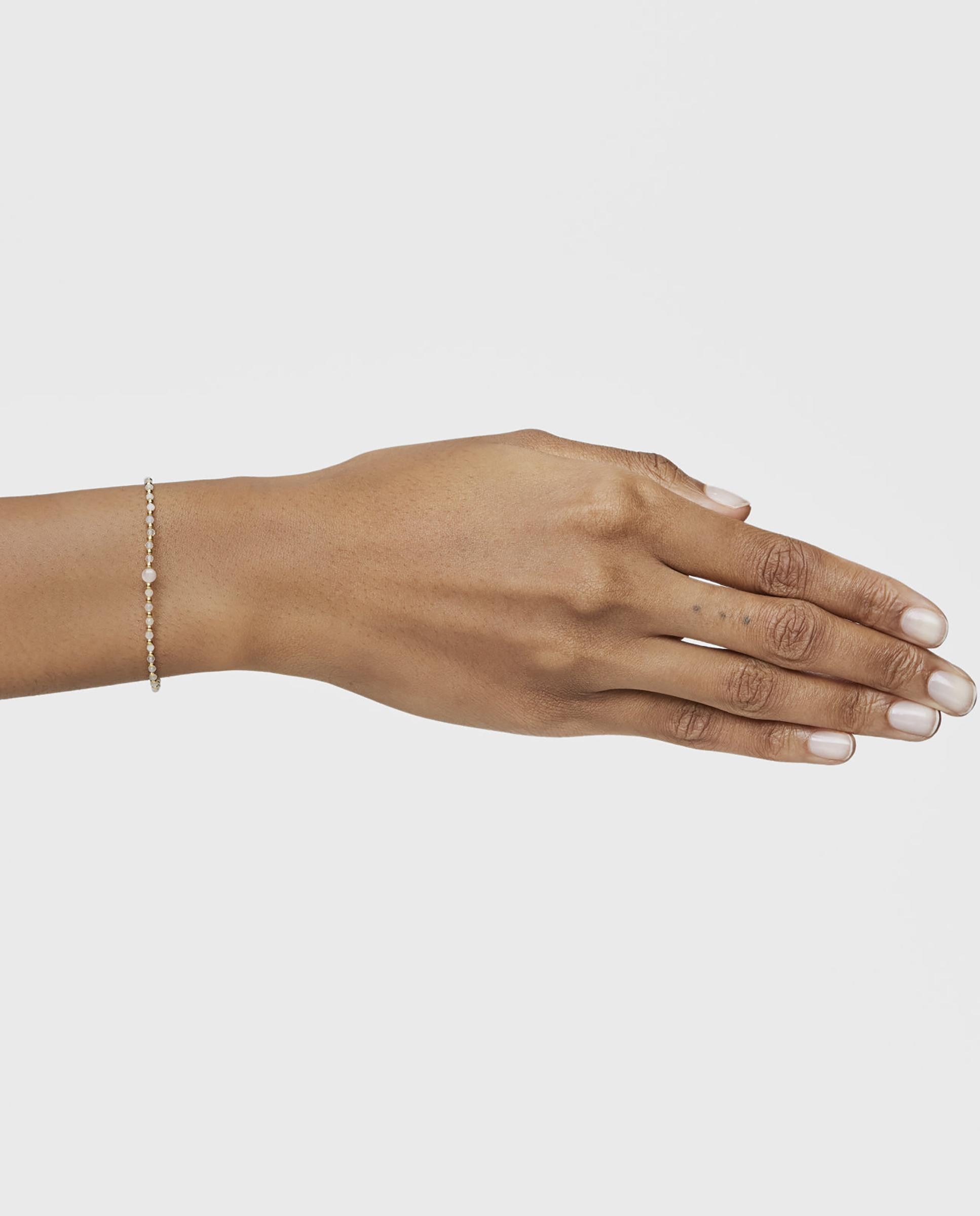 Pulseira de Corrente Basic Colors Banhada a Ouro 18 Kt em Prata, Berilo e Morganita Multicolor-6
