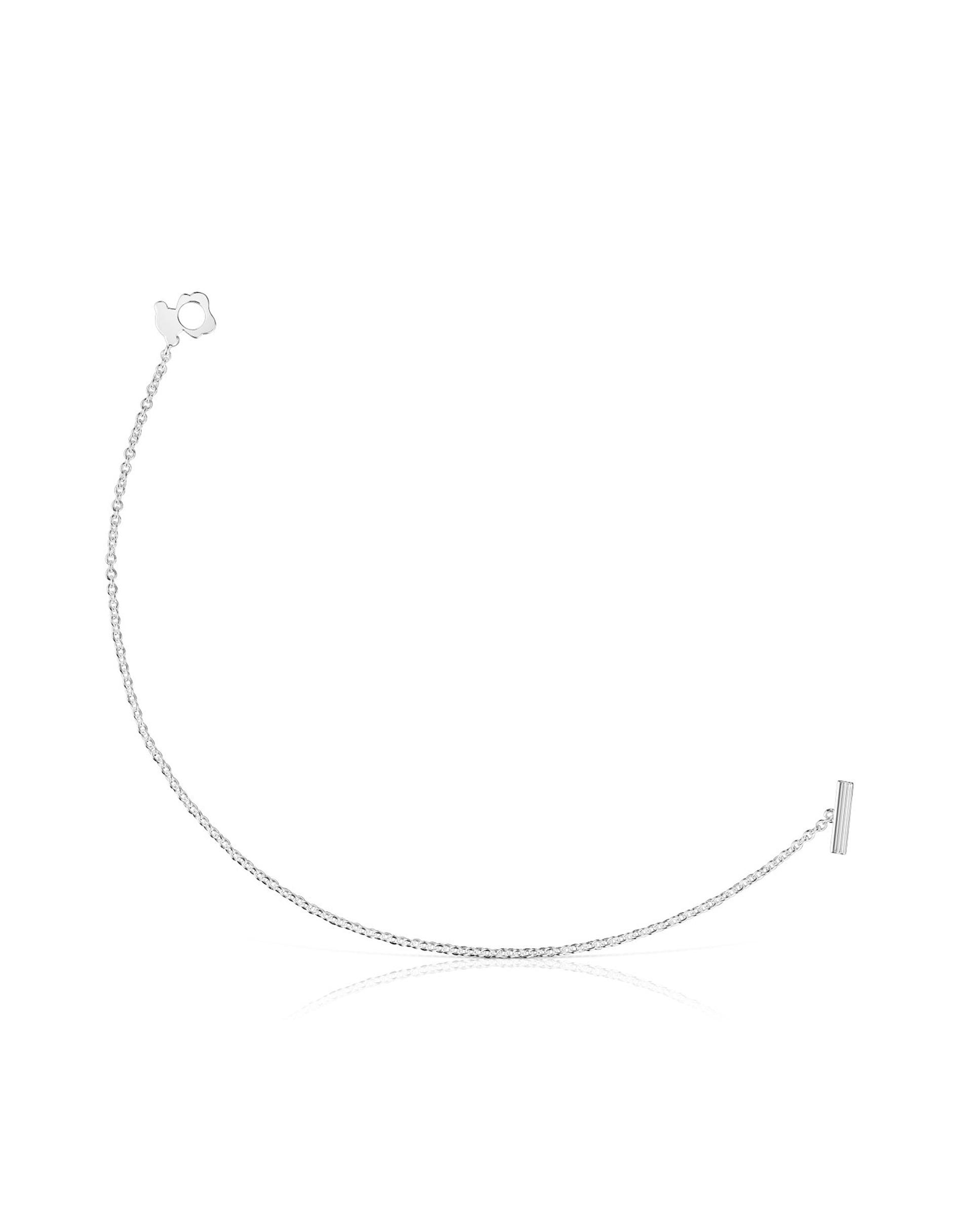 Pulseira de Corrente I-bear com Urso de Prata Prateado-1