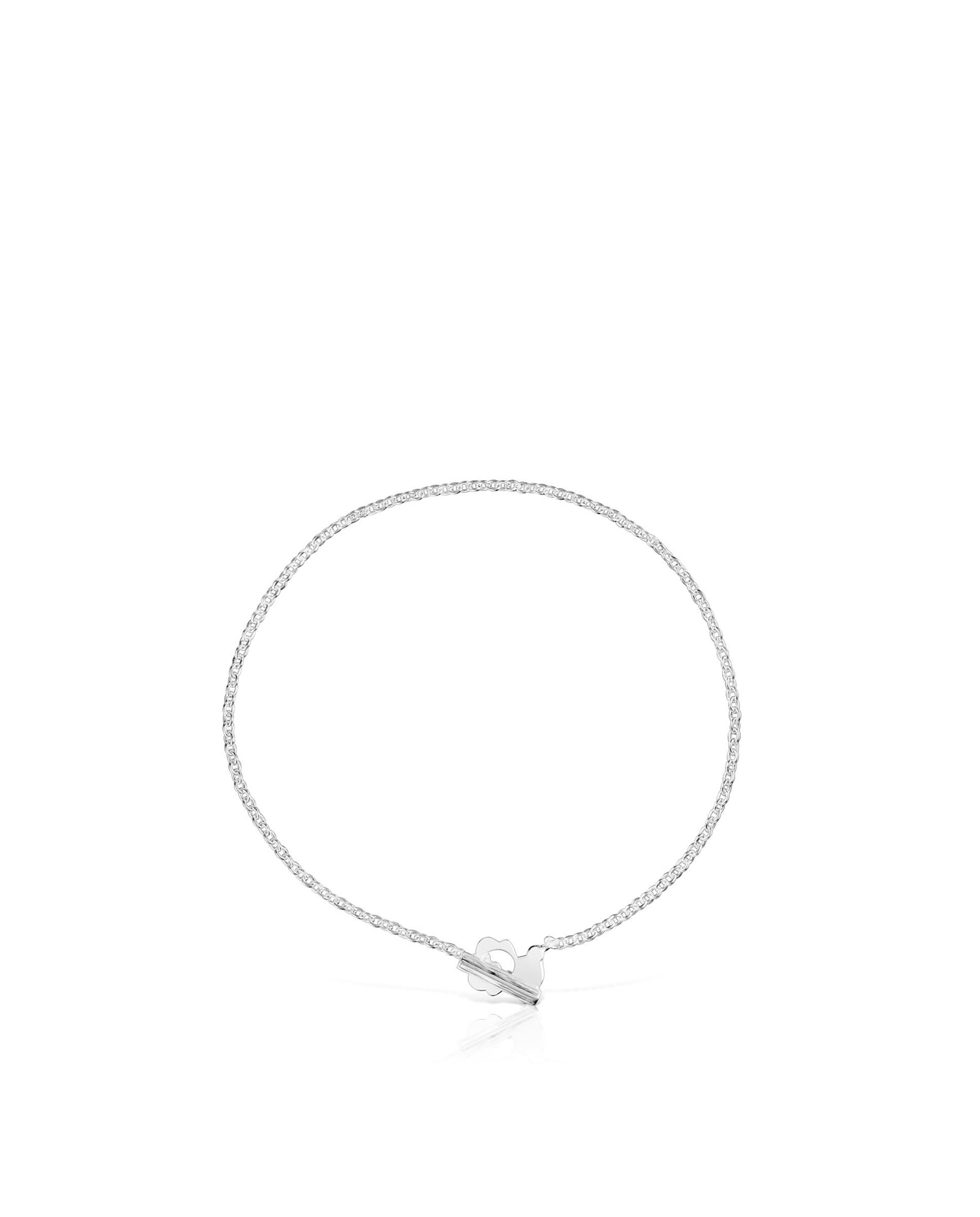 Pulseira de Corrente I-bear com Urso de Prata Prateado-2