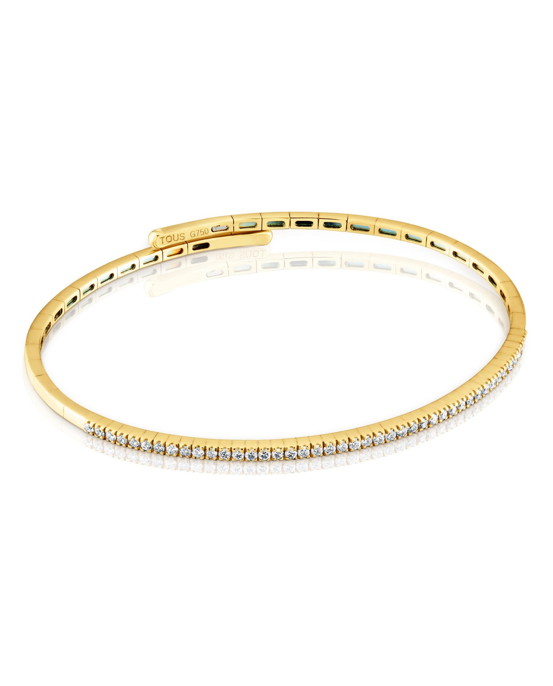Pulseira Rígida Les Classiques de Ouro e Diamantes Branco-1