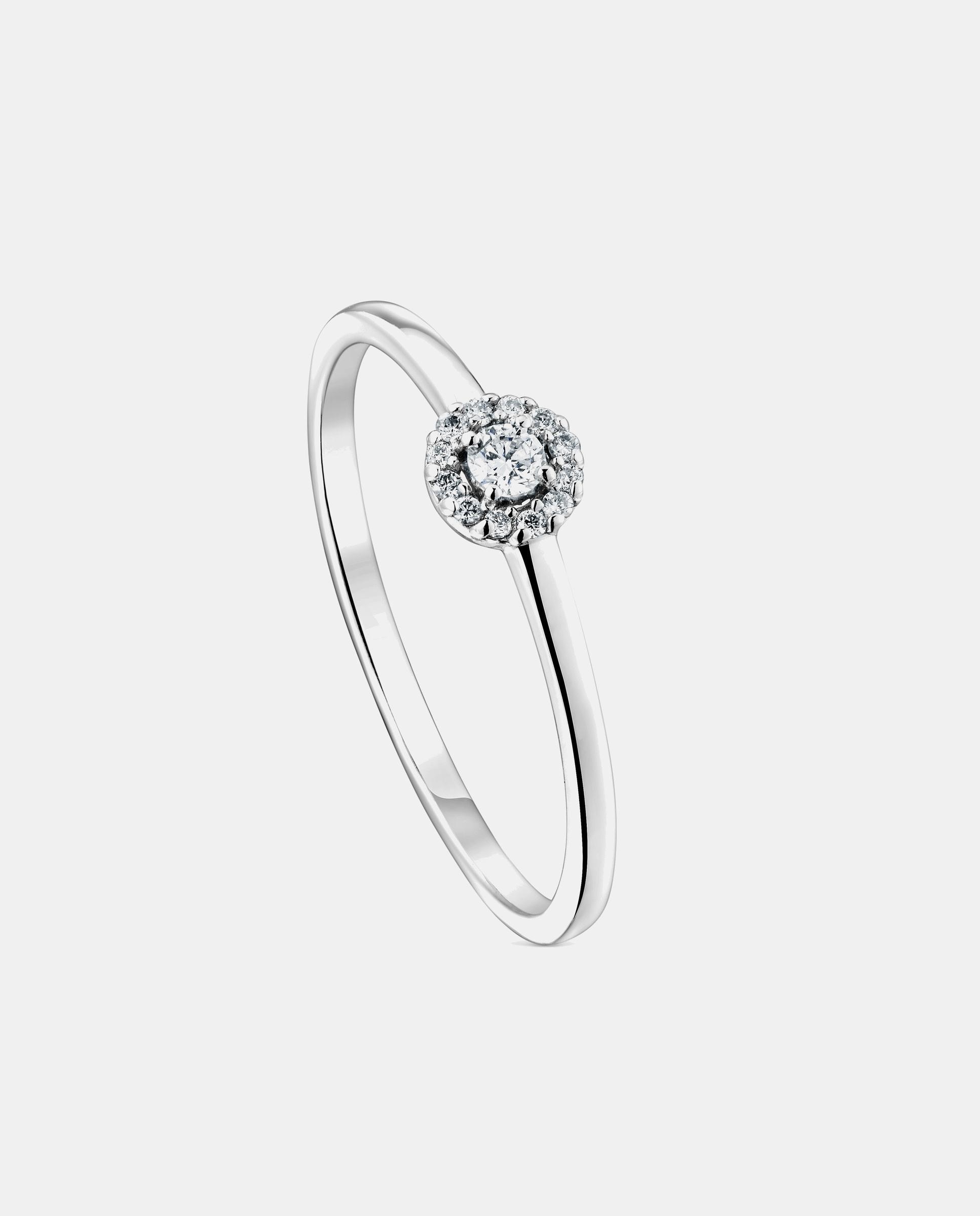 Anel Les Classiques Pequeno de Ouro Branco e Diamantes Branco-1