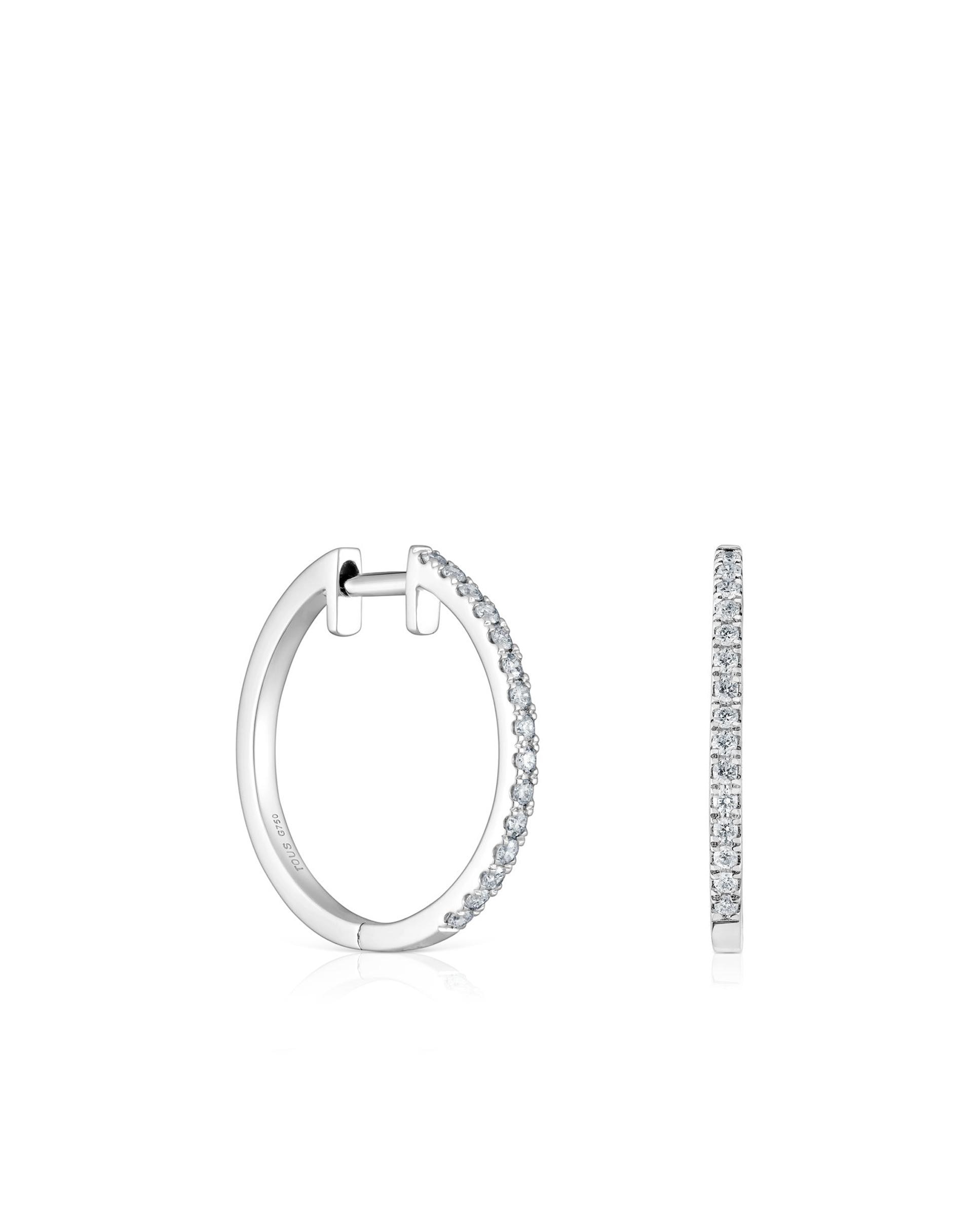 Brincos de Aro Les Classiques de Aro em Ouro Branco com Diamantes Prata-1