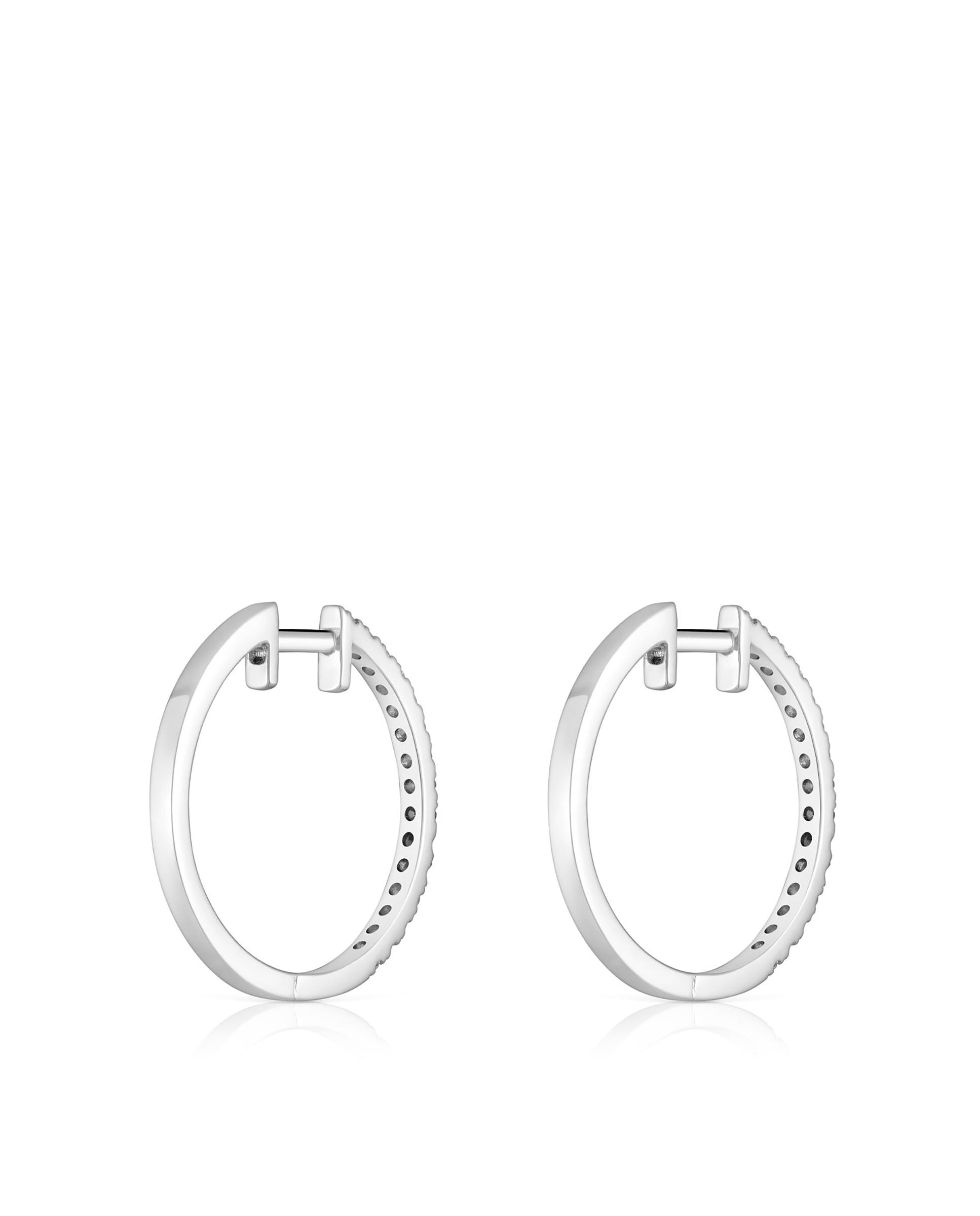 Brincos de Aro Les Classiques de Aro em Ouro Branco com Diamantes Prata-3