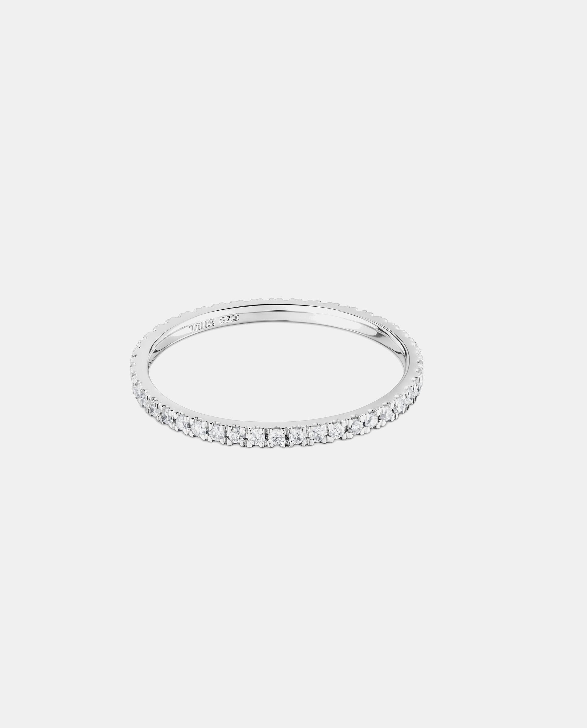 Anel Les Classiques de Ouro Branco com Diamantes Branco-2