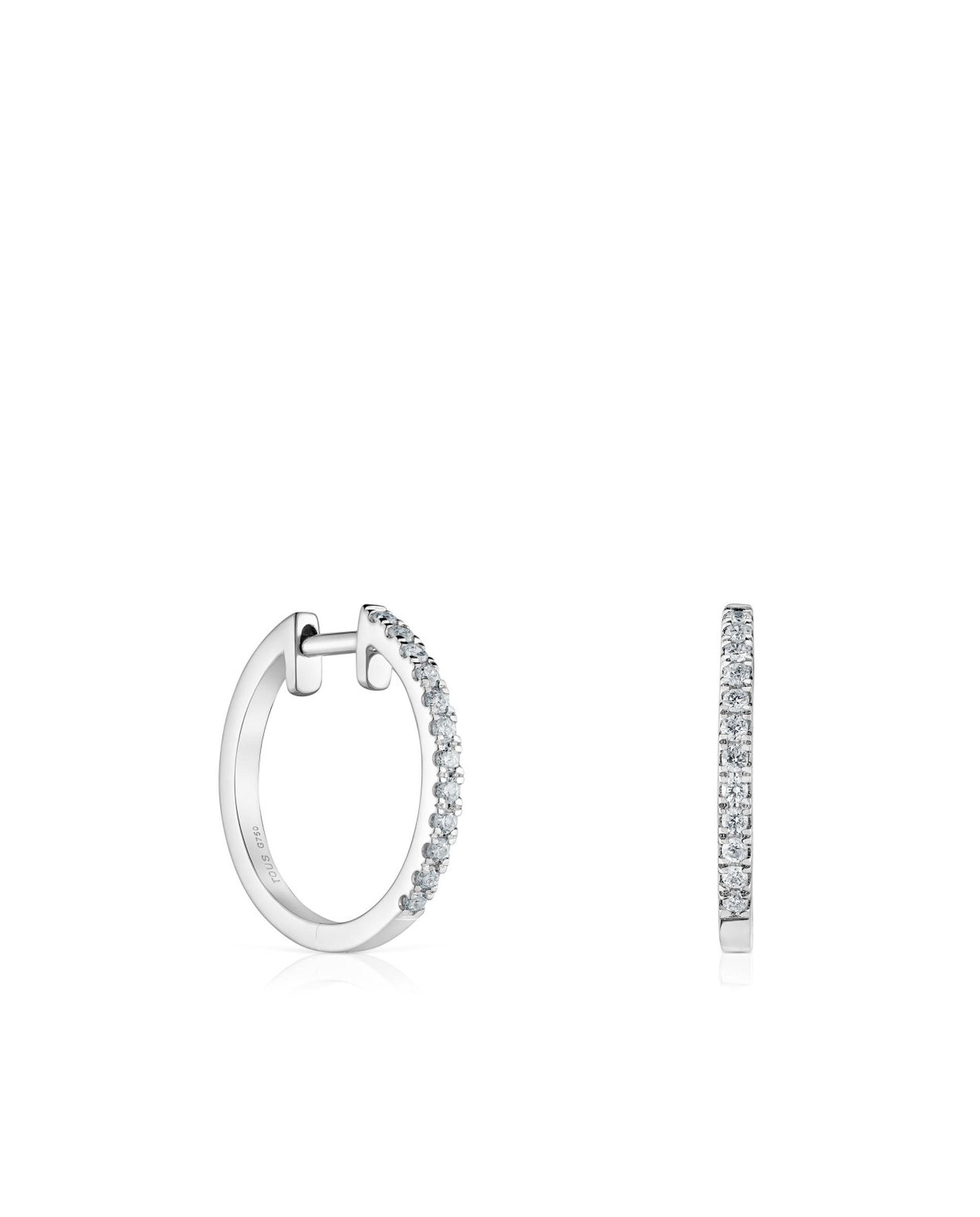 Brincos de Aro Les Classiques de Aro em Ouro Branco com Diamantes Prata-1