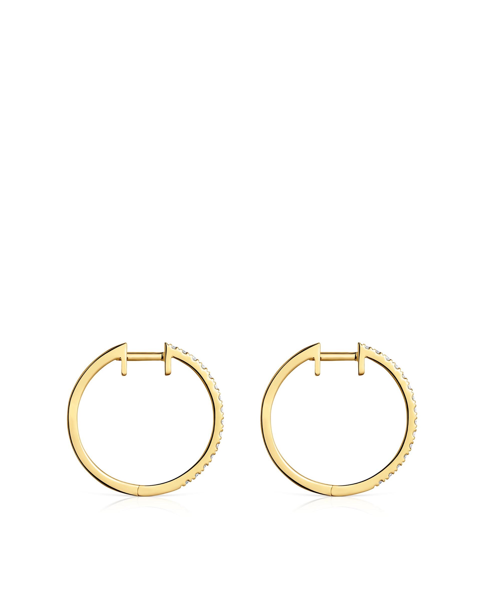Brincos de Aro Les Classiques de Aro Curtos em Ouro com Diamantes Branco-2