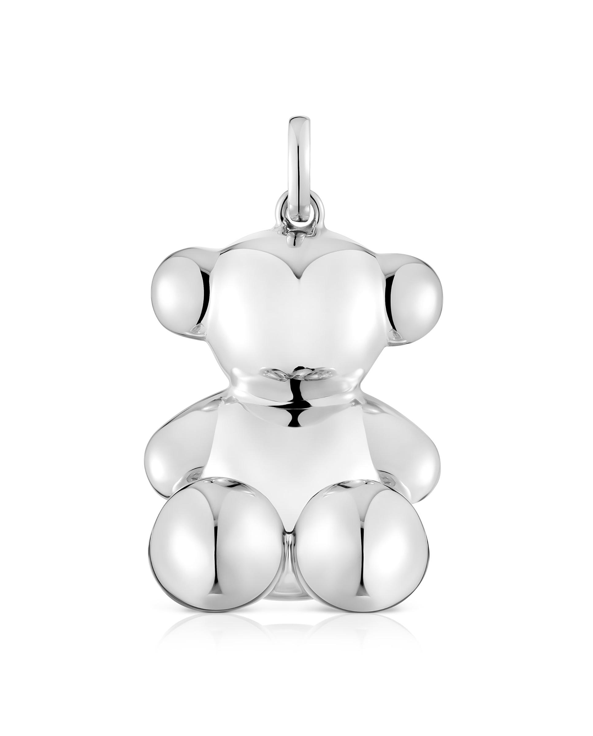 Pendente Bold Bear de Urso Extra Grande em Prateado Prateado-1