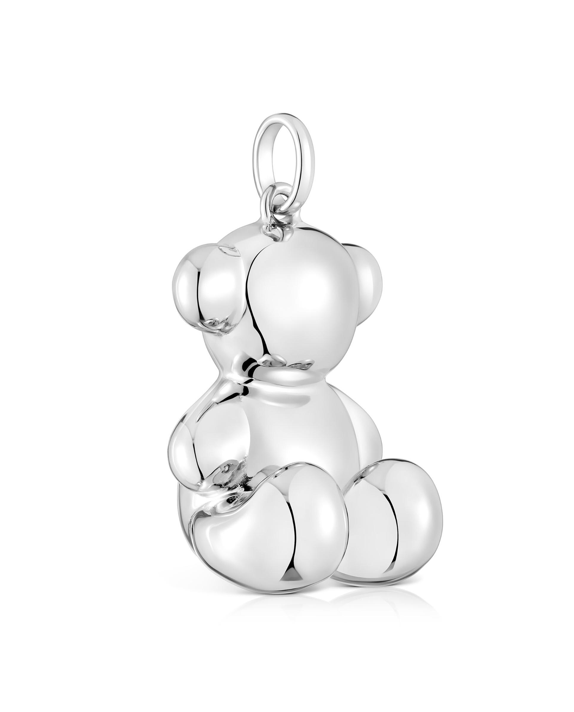 Pendente Bold Bear de Urso Extra Grande em Prateado Prateado-2