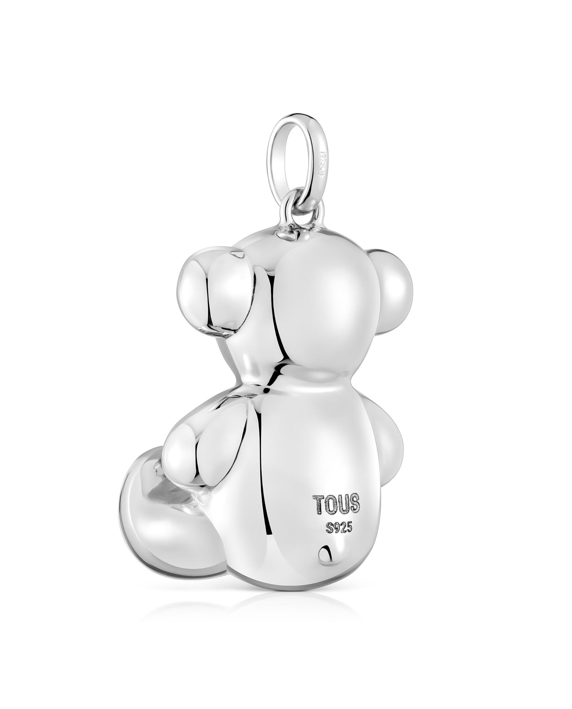 Pendente Bold Bear de Urso Extra Grande em Prateado Prateado-3