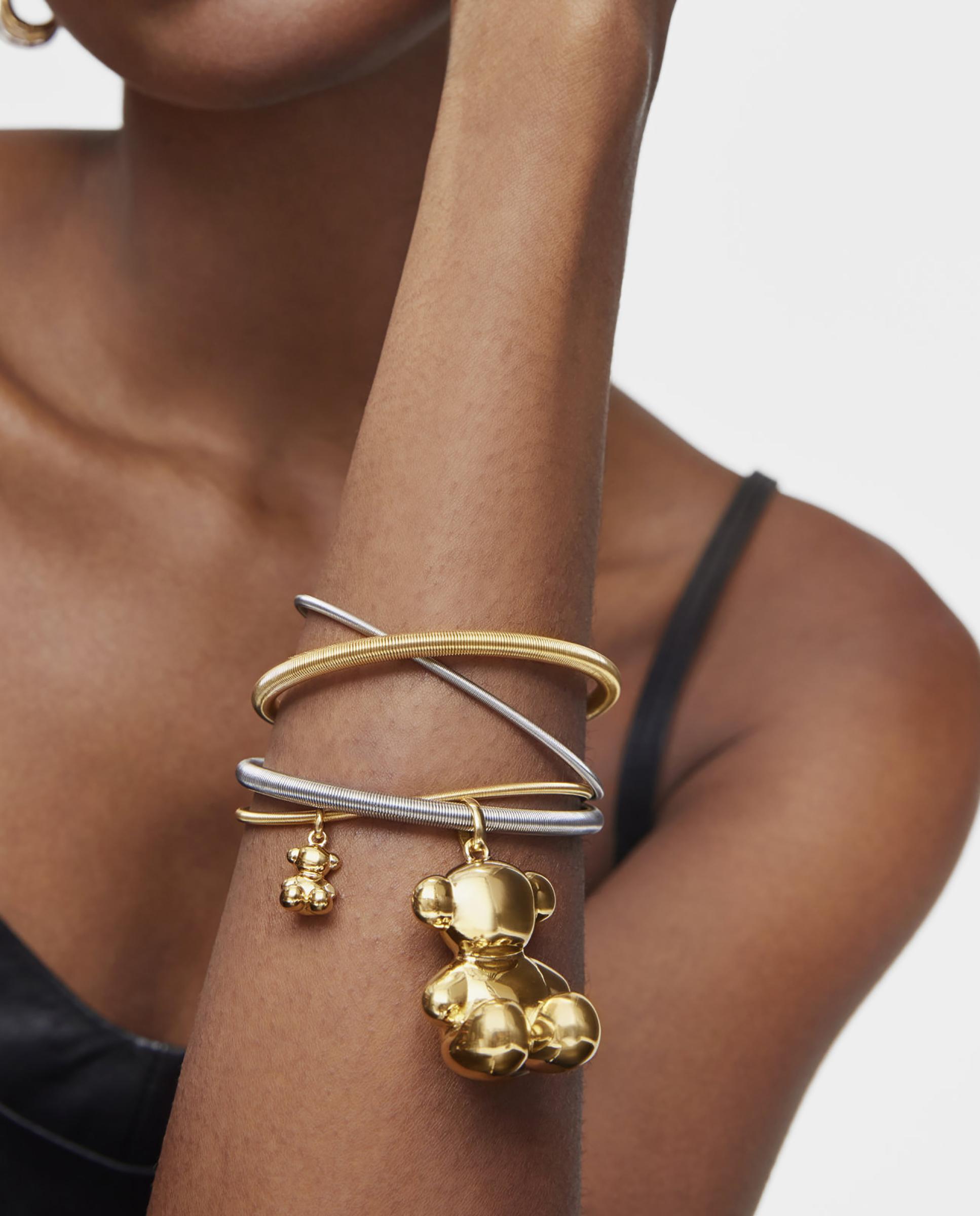 Pendente Bold Bear de Urso Extra Grande Banhado em Ouro 18 Kt Sobre Prata Dourado-5