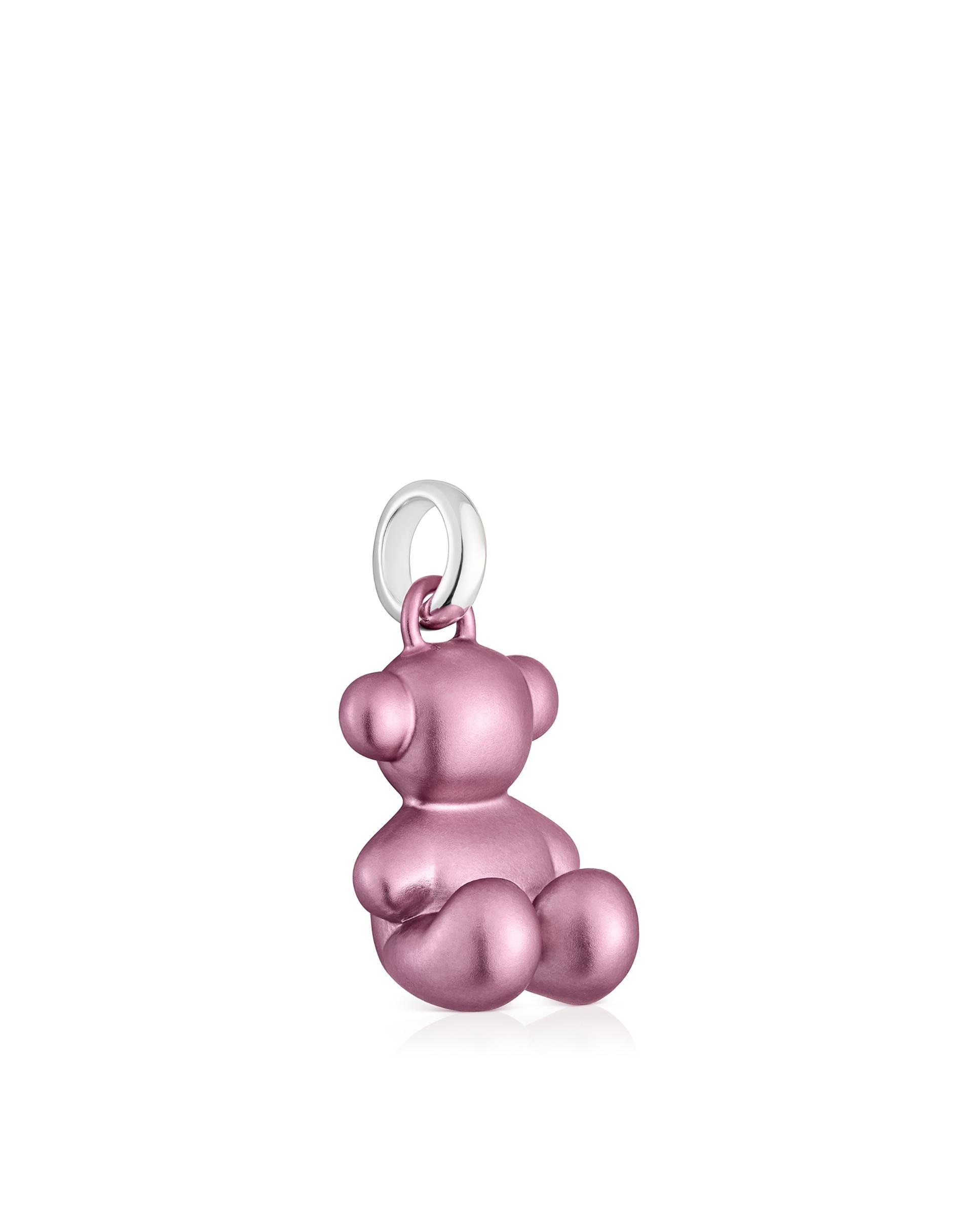 Pendente Urso Médio de Aço em Rosa Claro Bold Bear Rosa-2