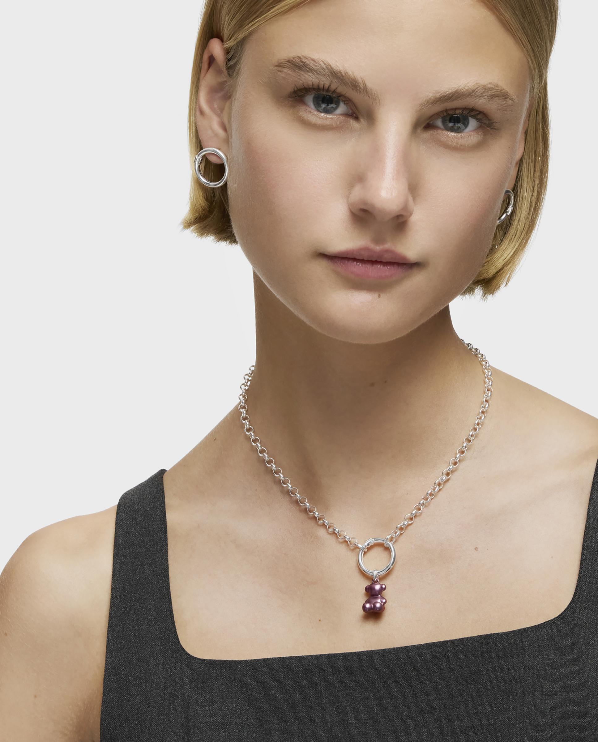 Pendente Urso Médio de Aço em Rosa Claro Bold Bear Rosa-4