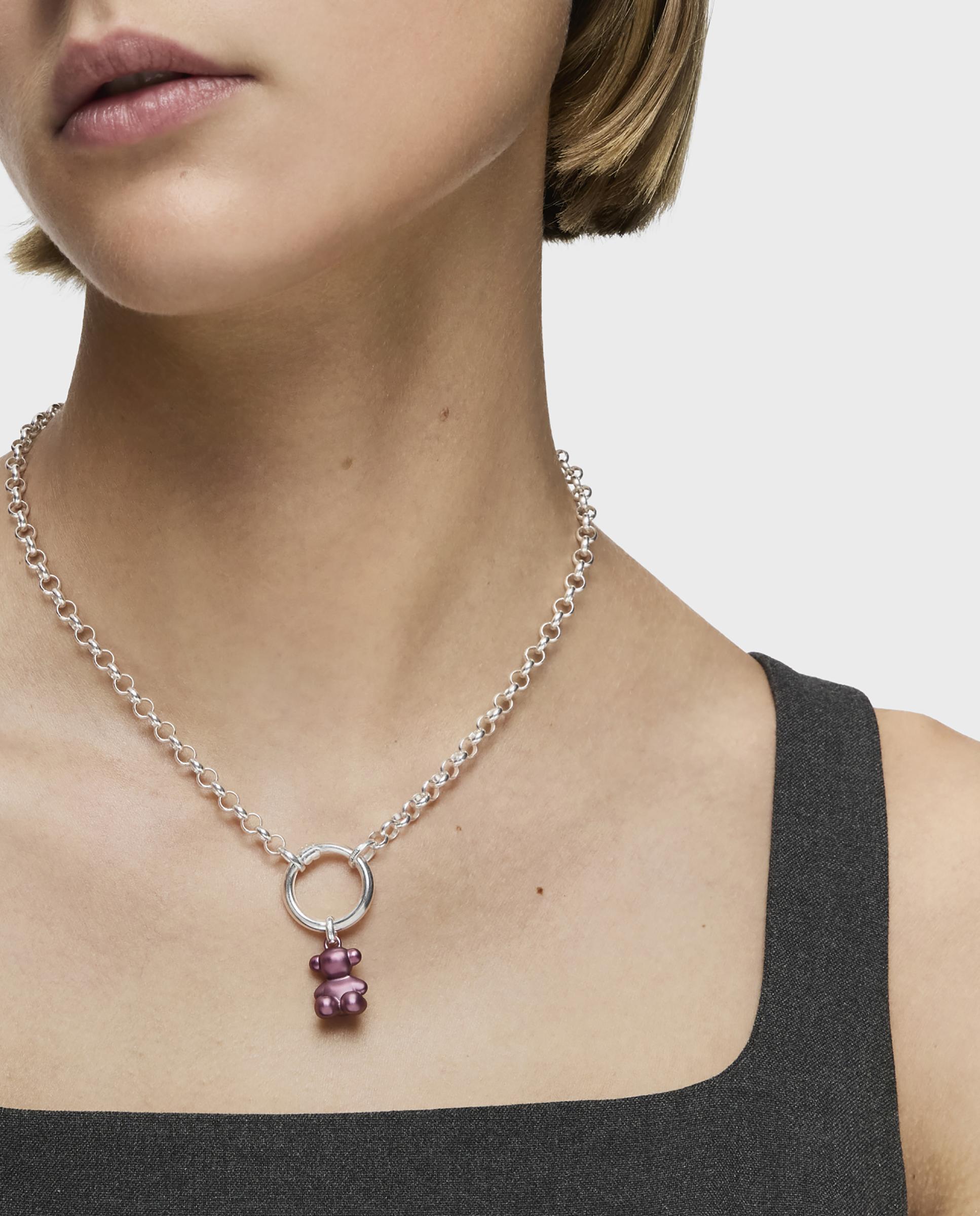 Pendente Urso Médio de Aço em Rosa Claro Bold Bear Rosa-6