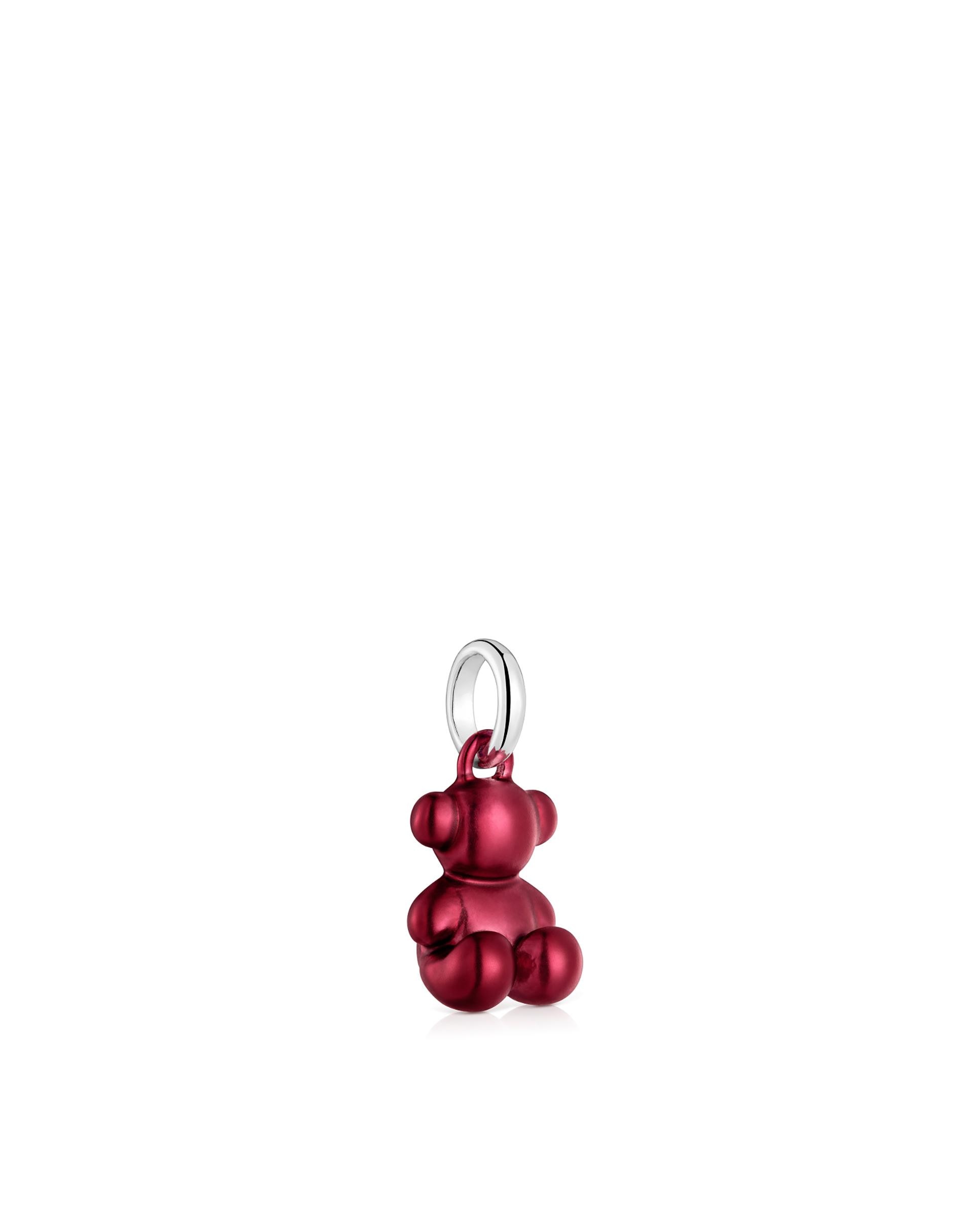 Pendente Bold Bear de Urso Pequeno de Aço em Vermelho Vermelho-2