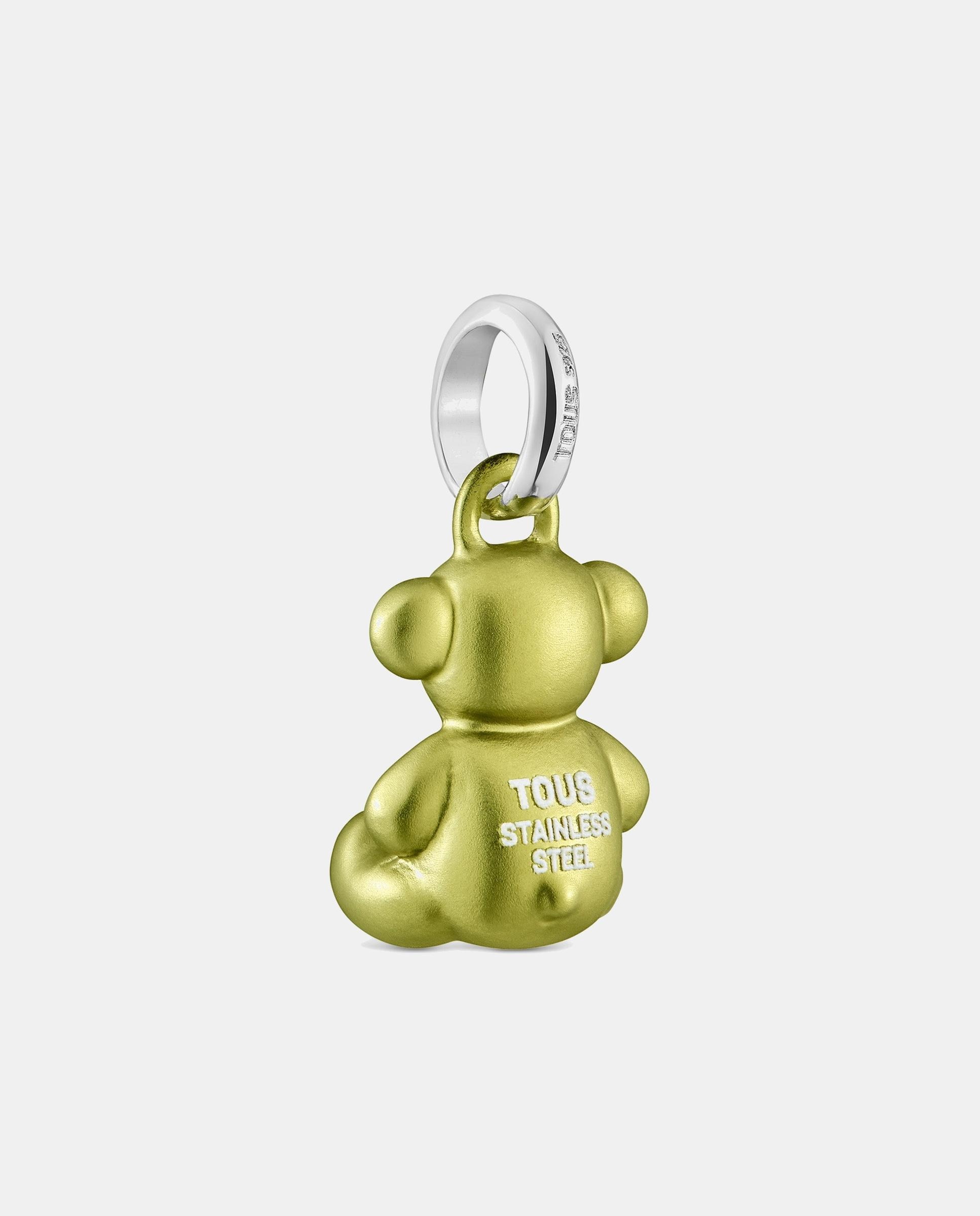 Pendente Bold Bear de Urso Pequeno de Aço Verde-claro-3