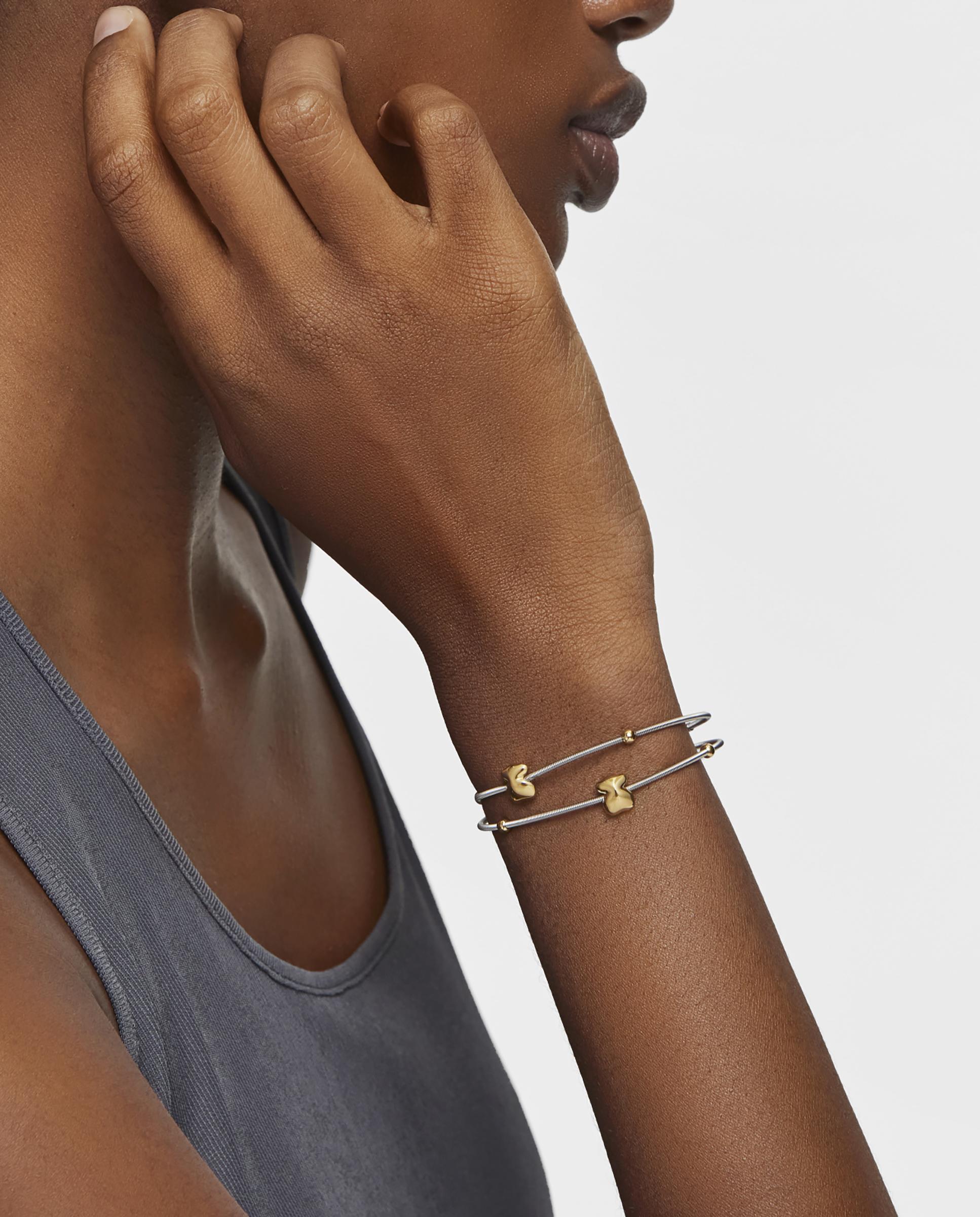 Pulseira de Corrente Mesh Tube de Urso em Ouro e Aço Dourado-5