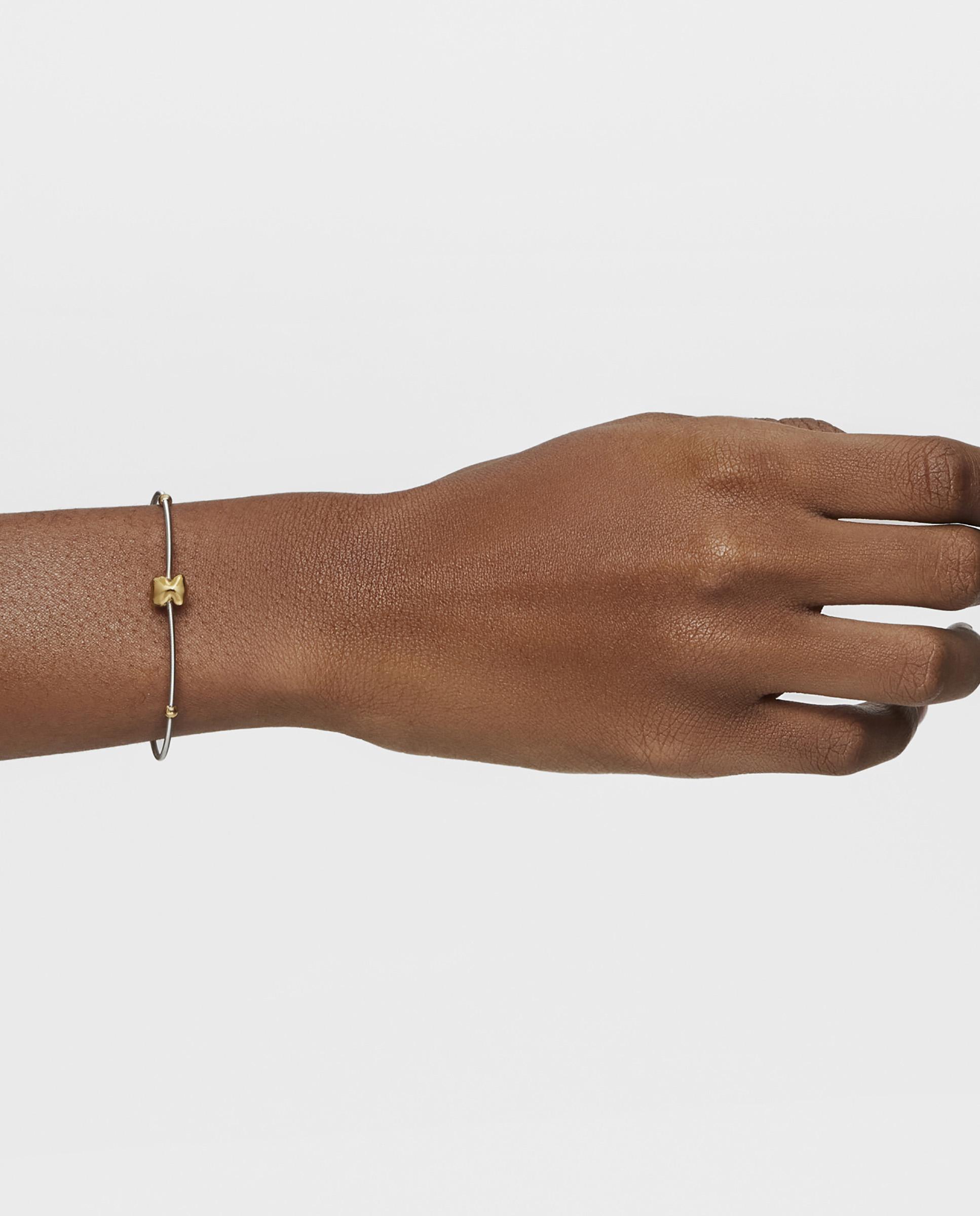 Pulseira de Corrente Mesh Tube de Urso em Ouro e Aço Dourado-6