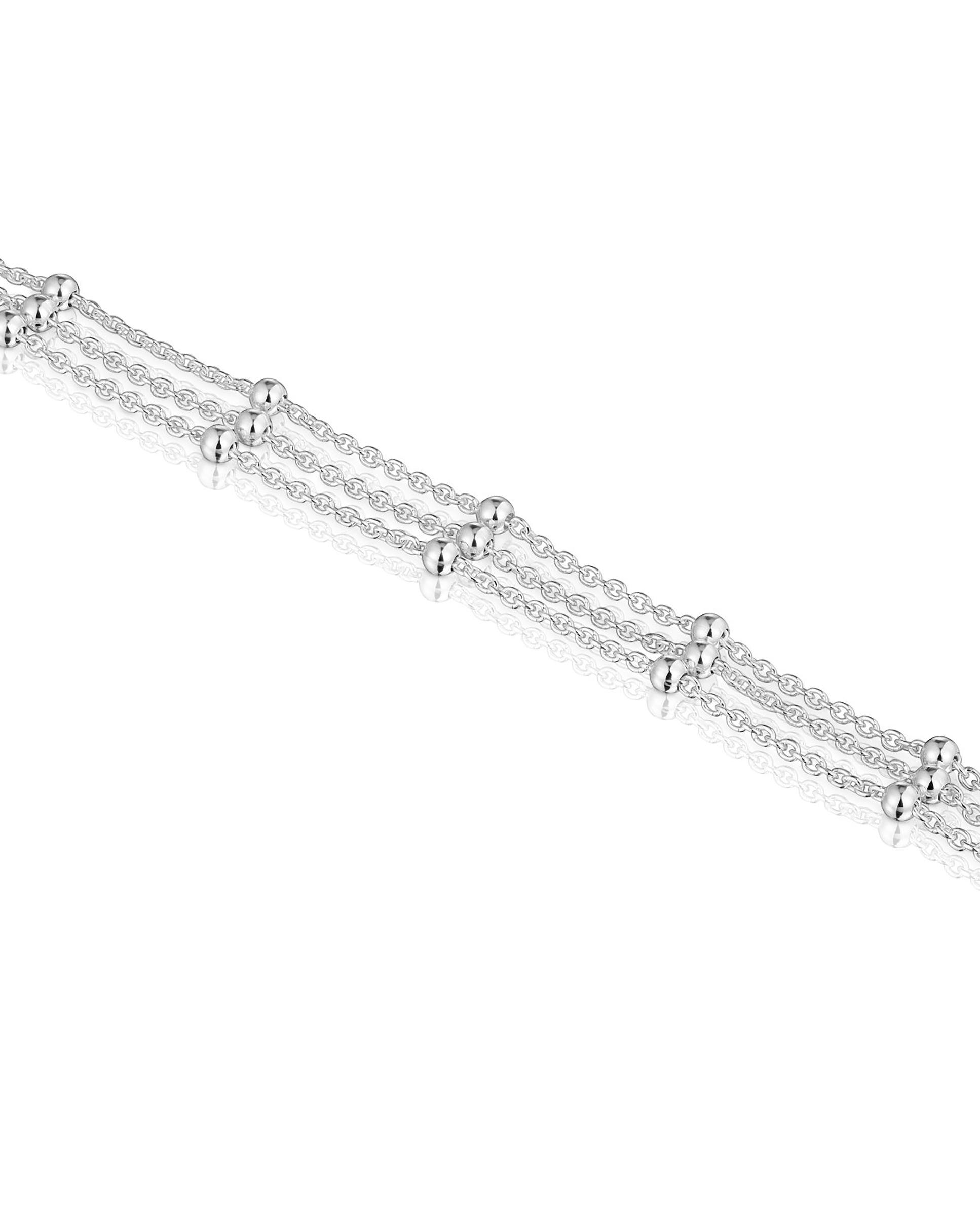 Pulseira de Corrente Básicos Tripla em Prateado Prateado-3