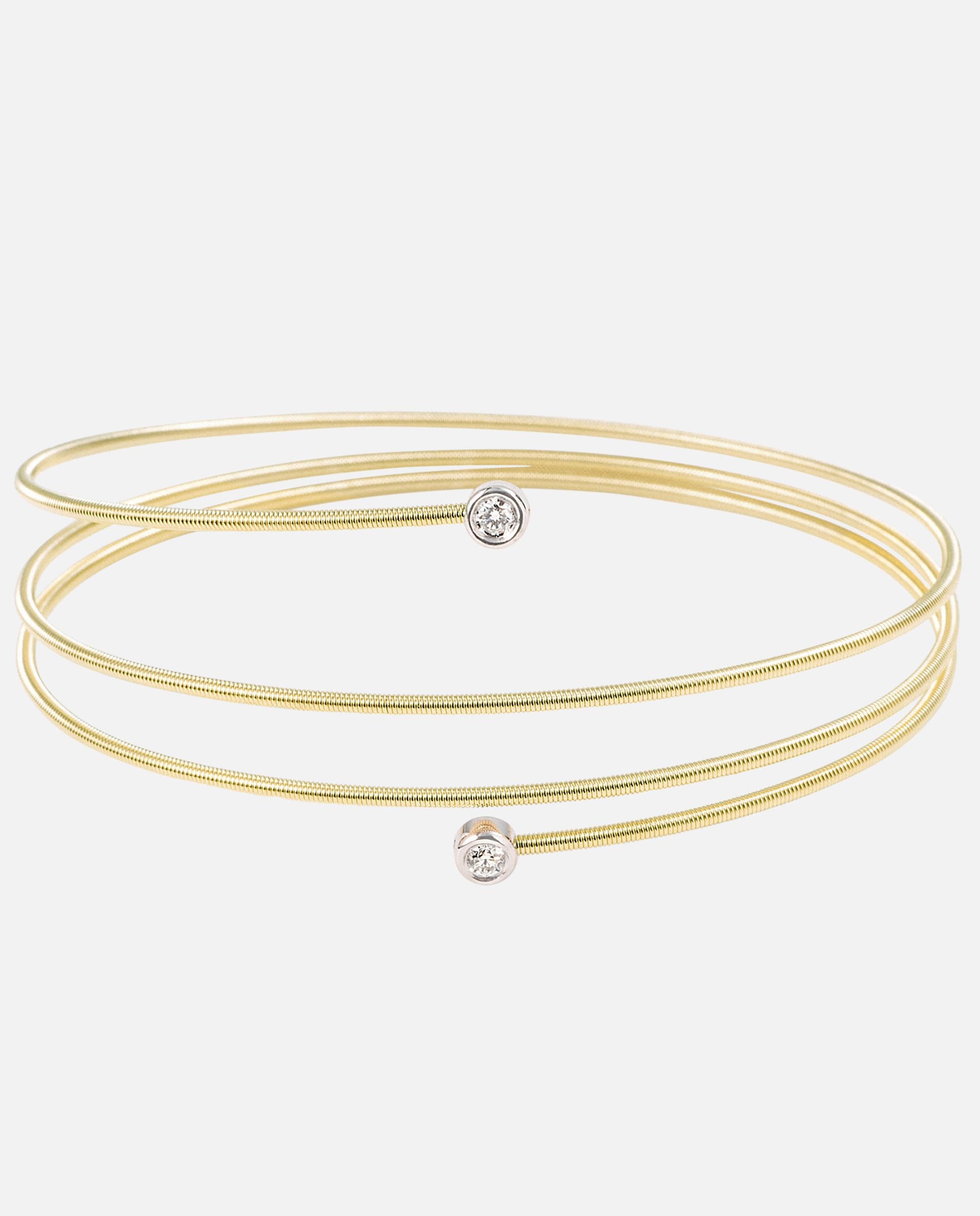 Pulseira Atelier Espiral de Ouro com Dois Diamantes Branco-2
