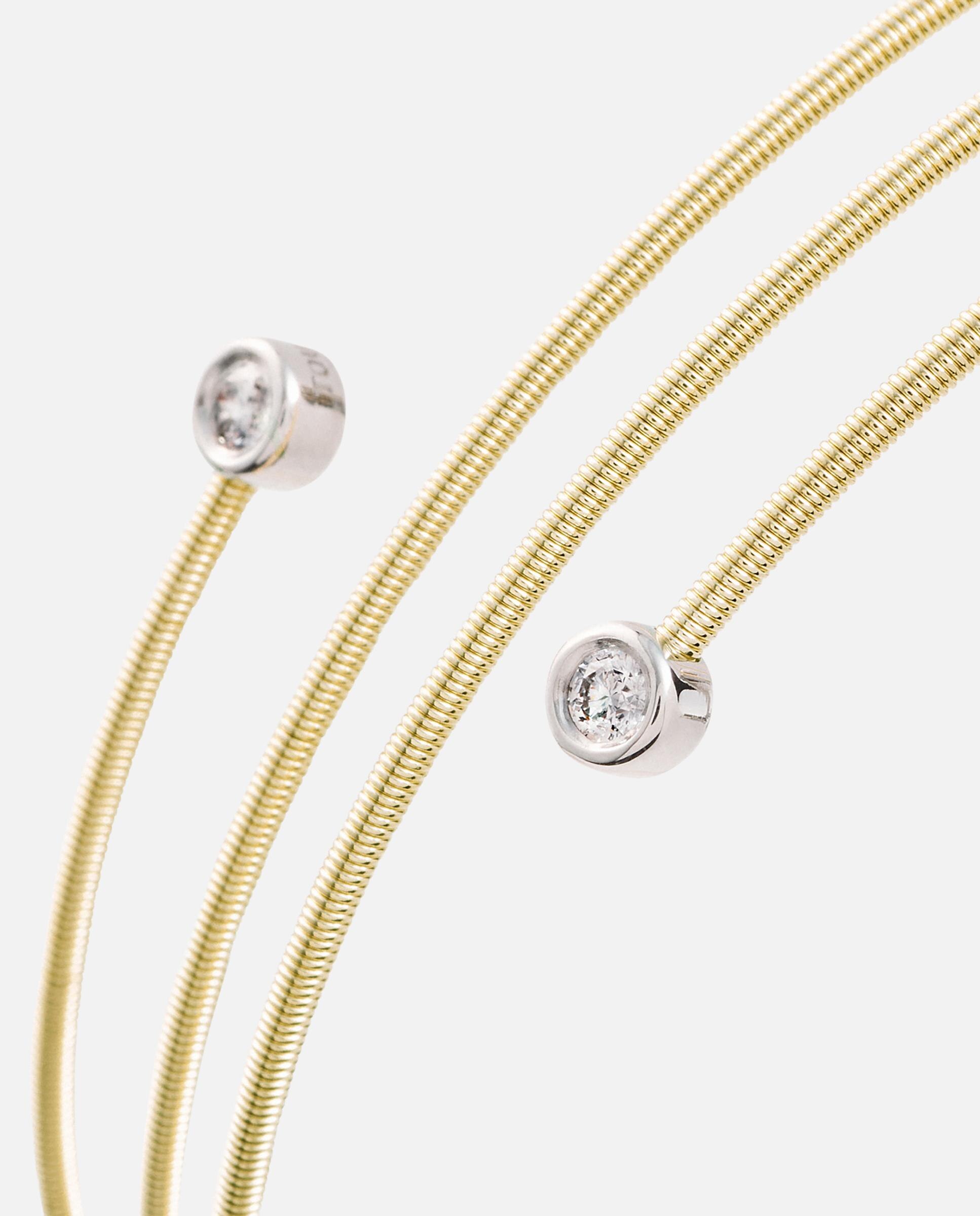 Pulseira Atelier Espiral de Ouro com Dois Diamantes Branco-3