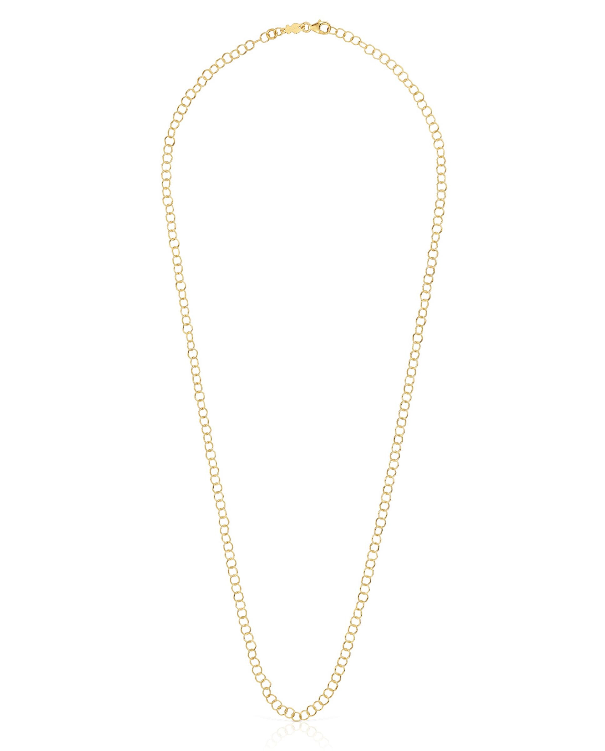 Colar Básico Curto com Argolas de Ouro Dourado-1
