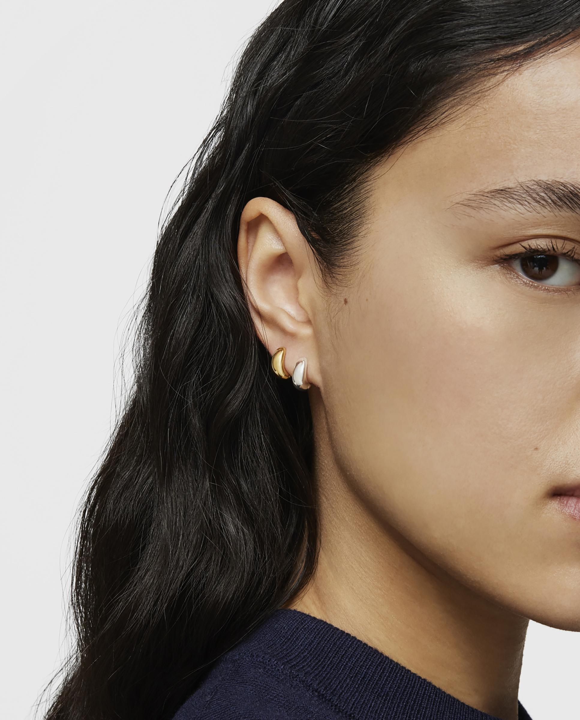 Brincos de Aro Básico Curto Grosso de Prata Prateado-5