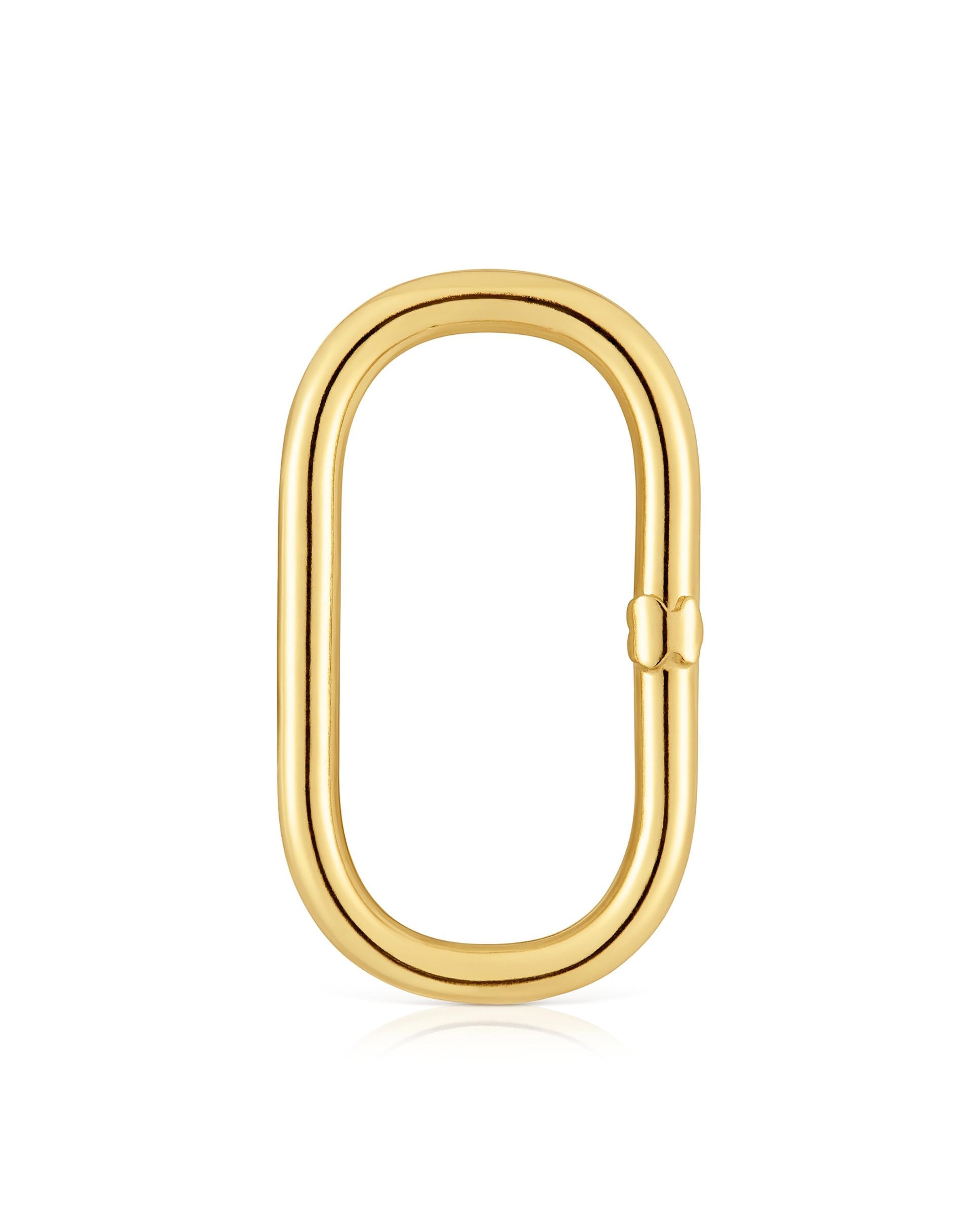 Pendente de Argola Hold Oval Extra Grande Banhada em Ouro 18 Kt Sobre Prata Dourado-1
