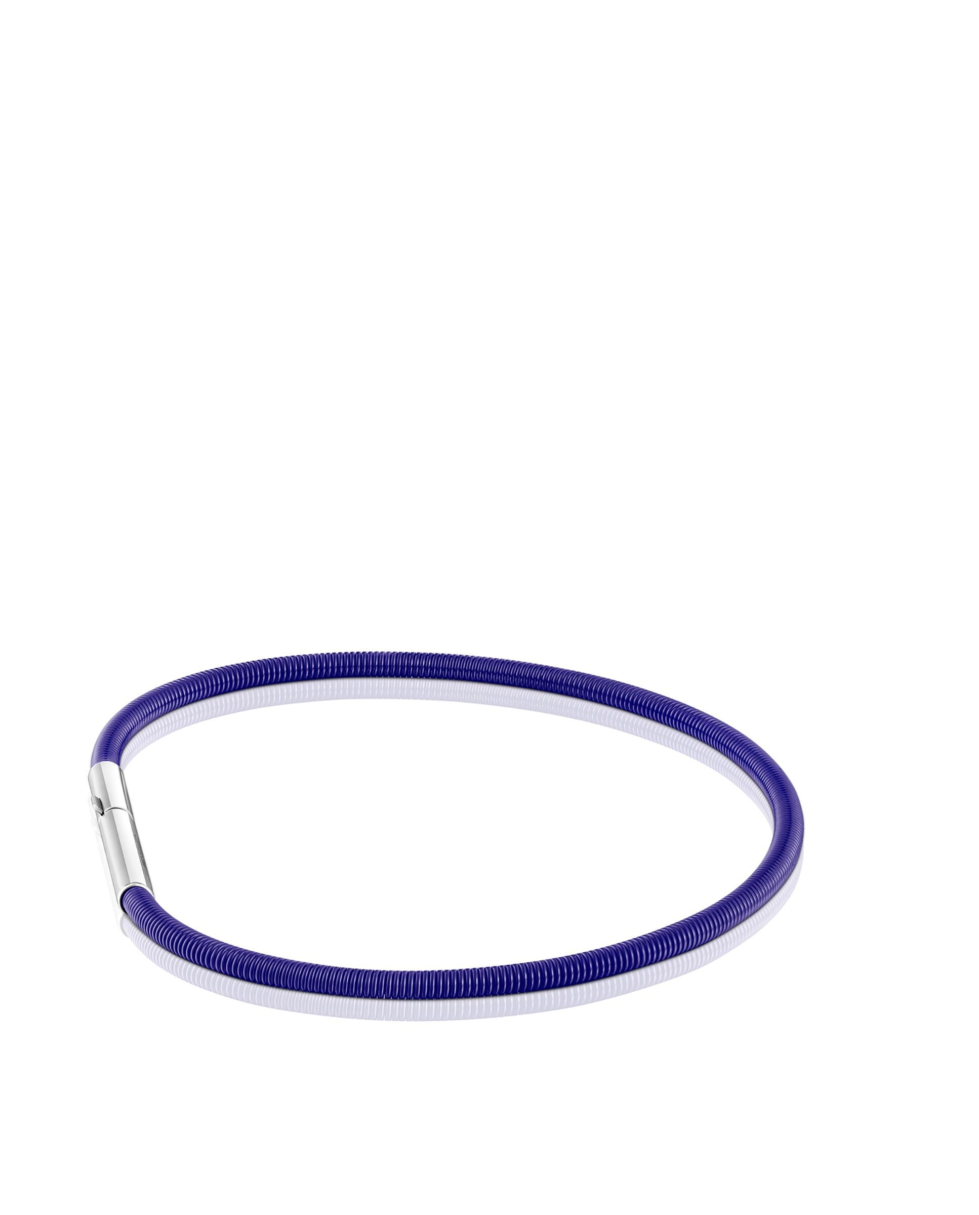 Pulseira Rígida Mesh Tube de Aço Ip Lilás 17 Cm Lilás / Branco-2