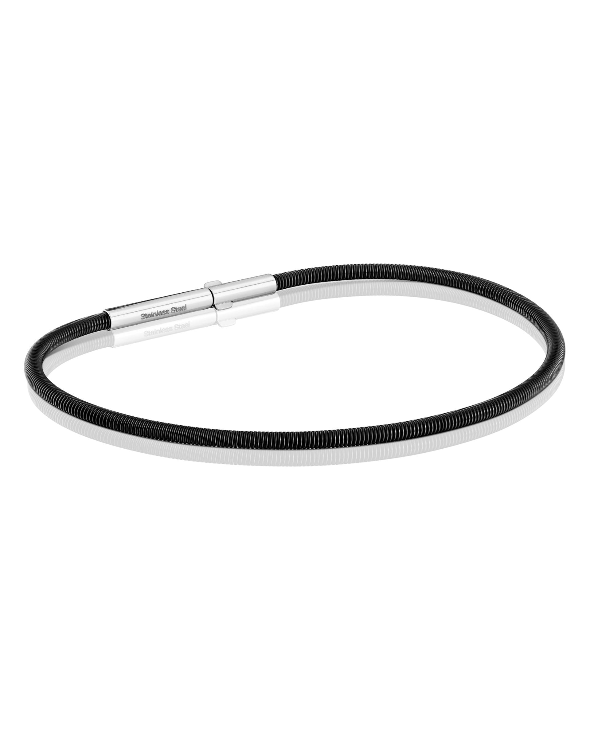 Imagem 0 de Pulseira Rígida Mesh Tube de Aço Ip em Preto 17 Cm