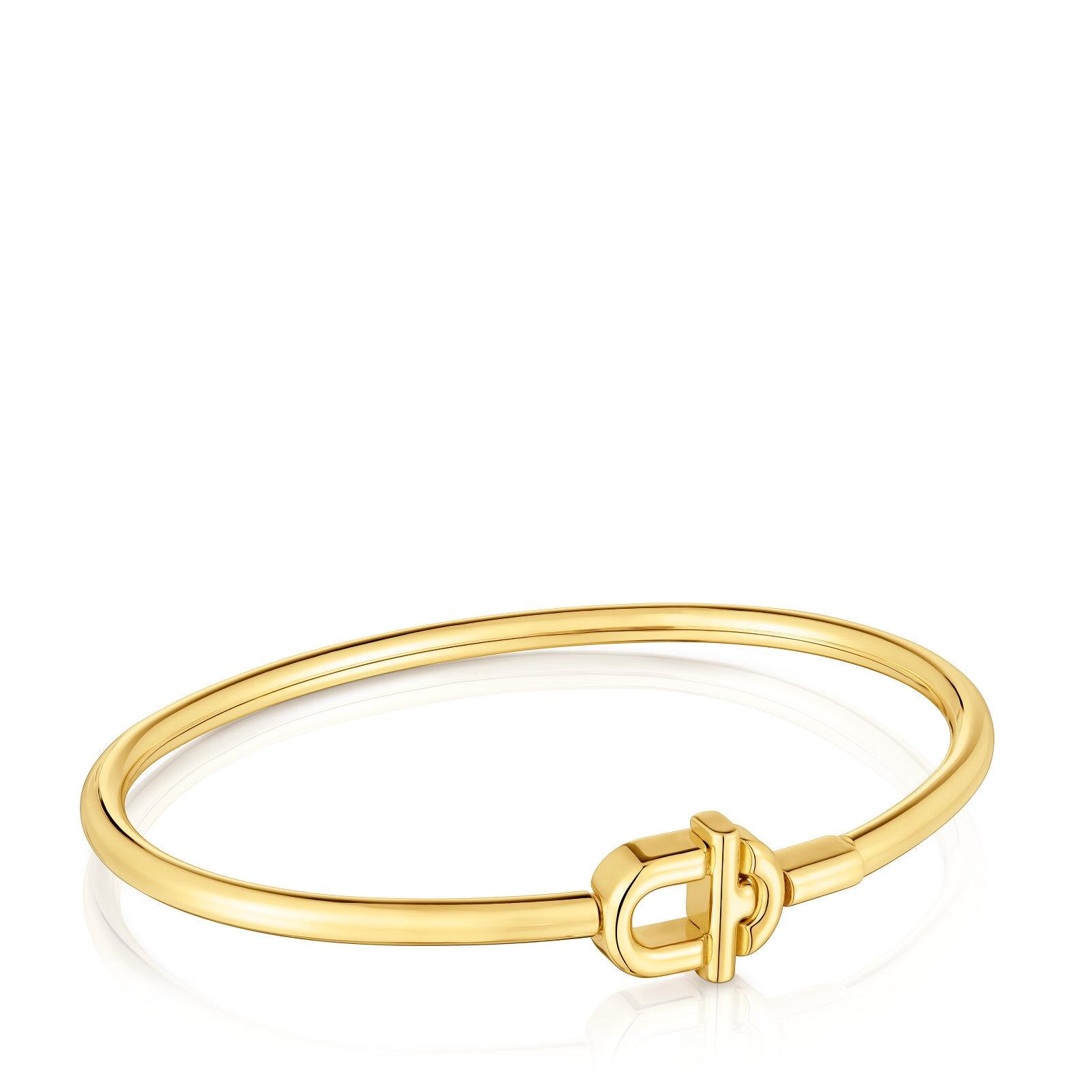 Pulseira Esclava Manifesto Banhada a Ouro 18 Kt em Prata Dourado-1