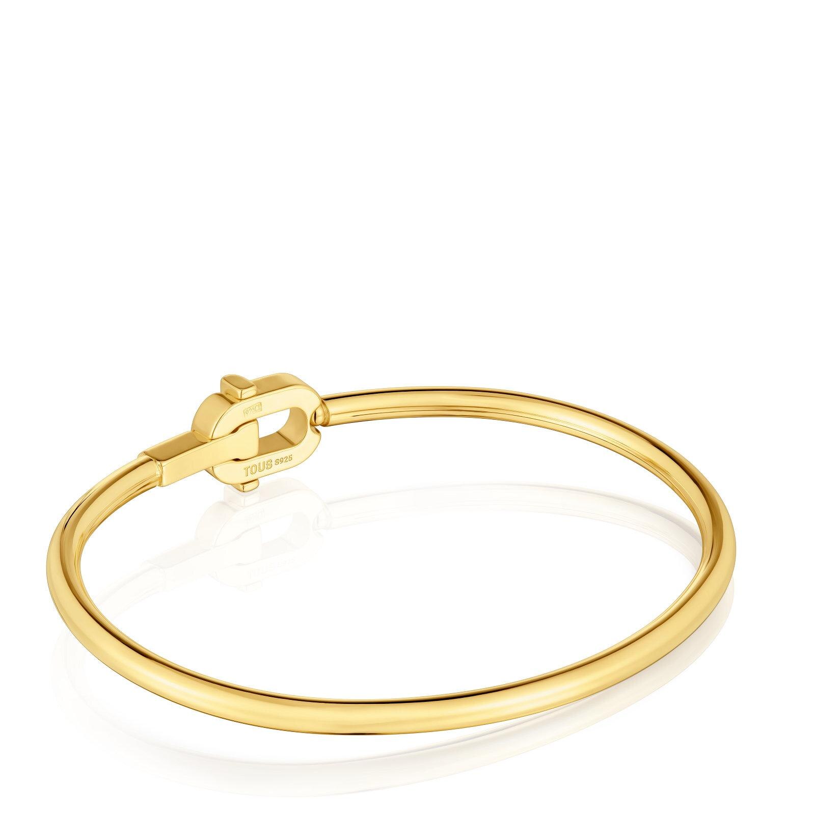 Pulseira Esclava Manifesto Banhada a Ouro 18 Kt em Prata Dourado-3