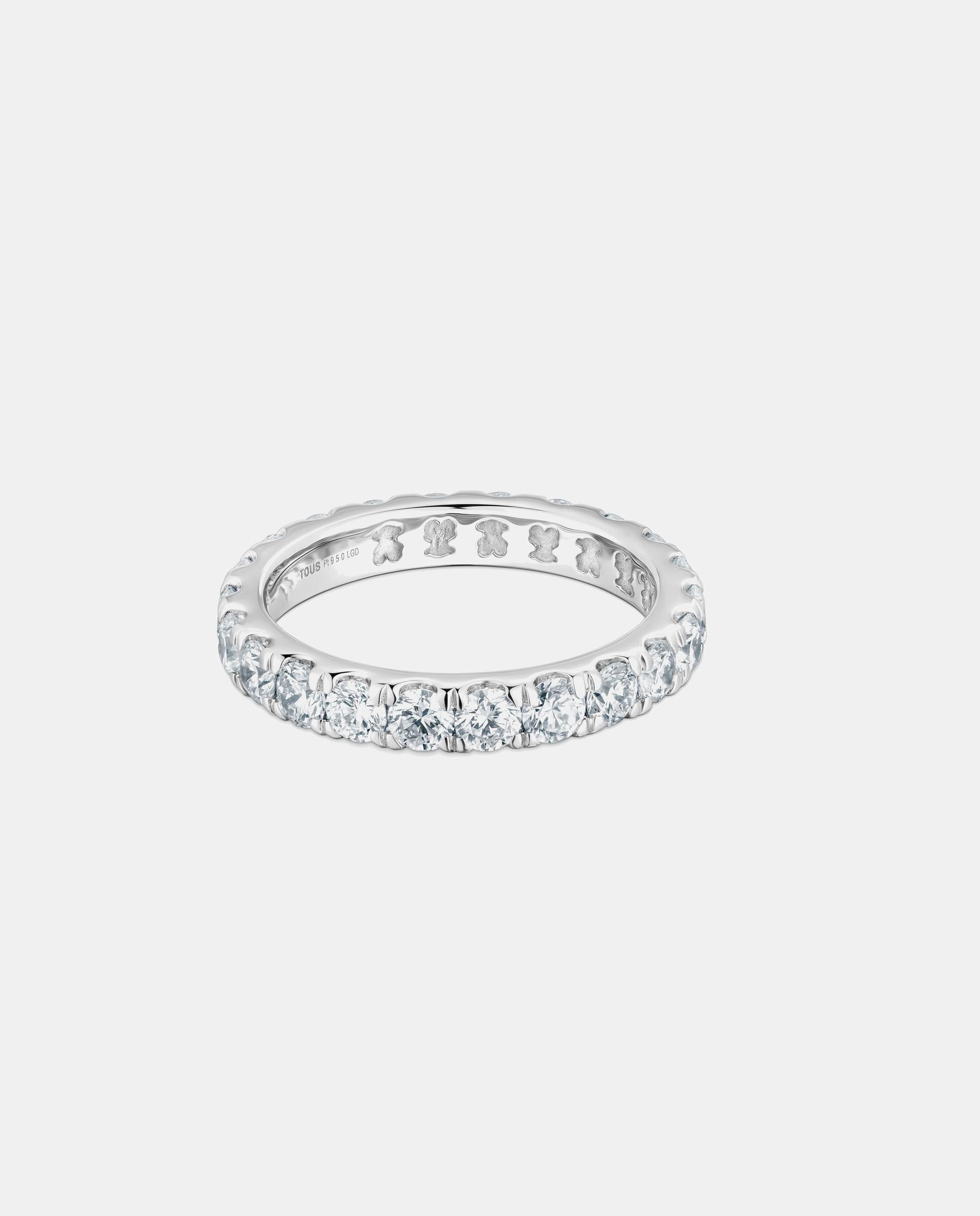 Aliança Les Classiques Lgd de Platina com Diamantes Criados em Laboratório Branco-2