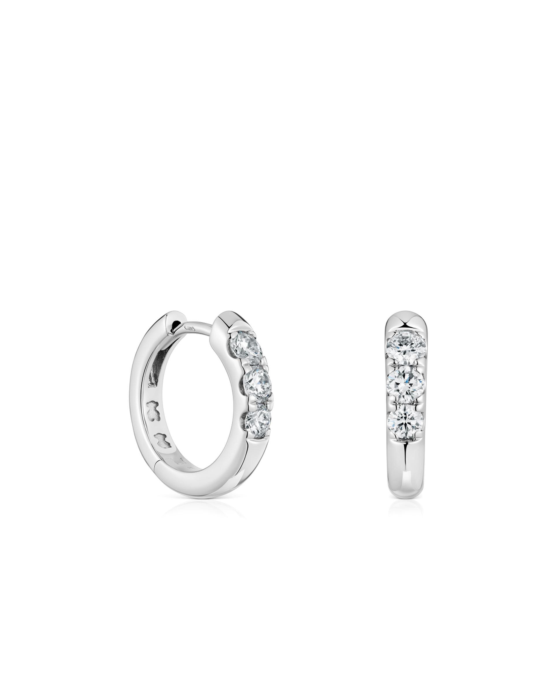 Brincos de Argola Les Classiques Lgd de Platina com Diamantes Criados em Laboratório Prata-1