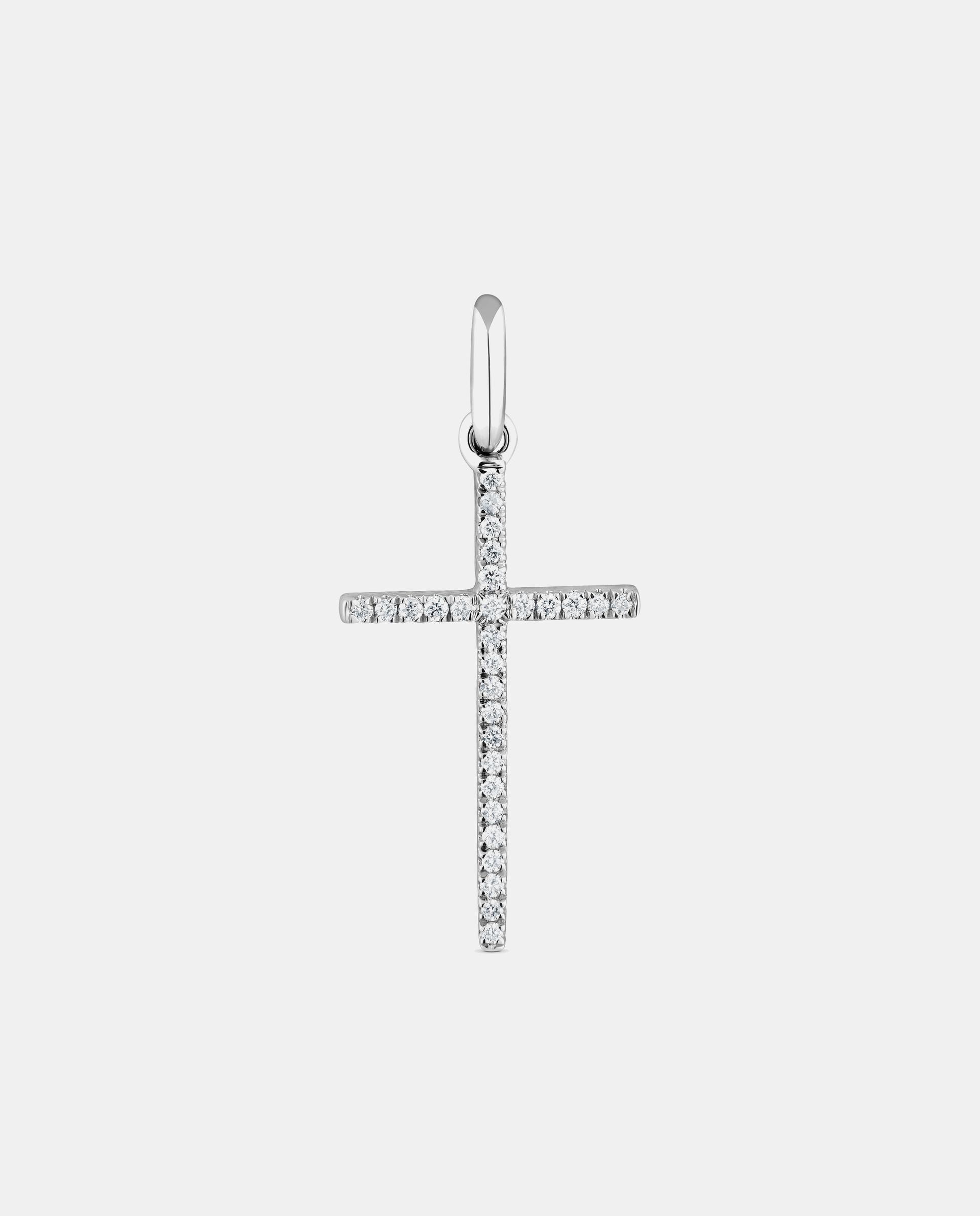Pendente Basics Cruz de Ouro e Diamantes Branco-1