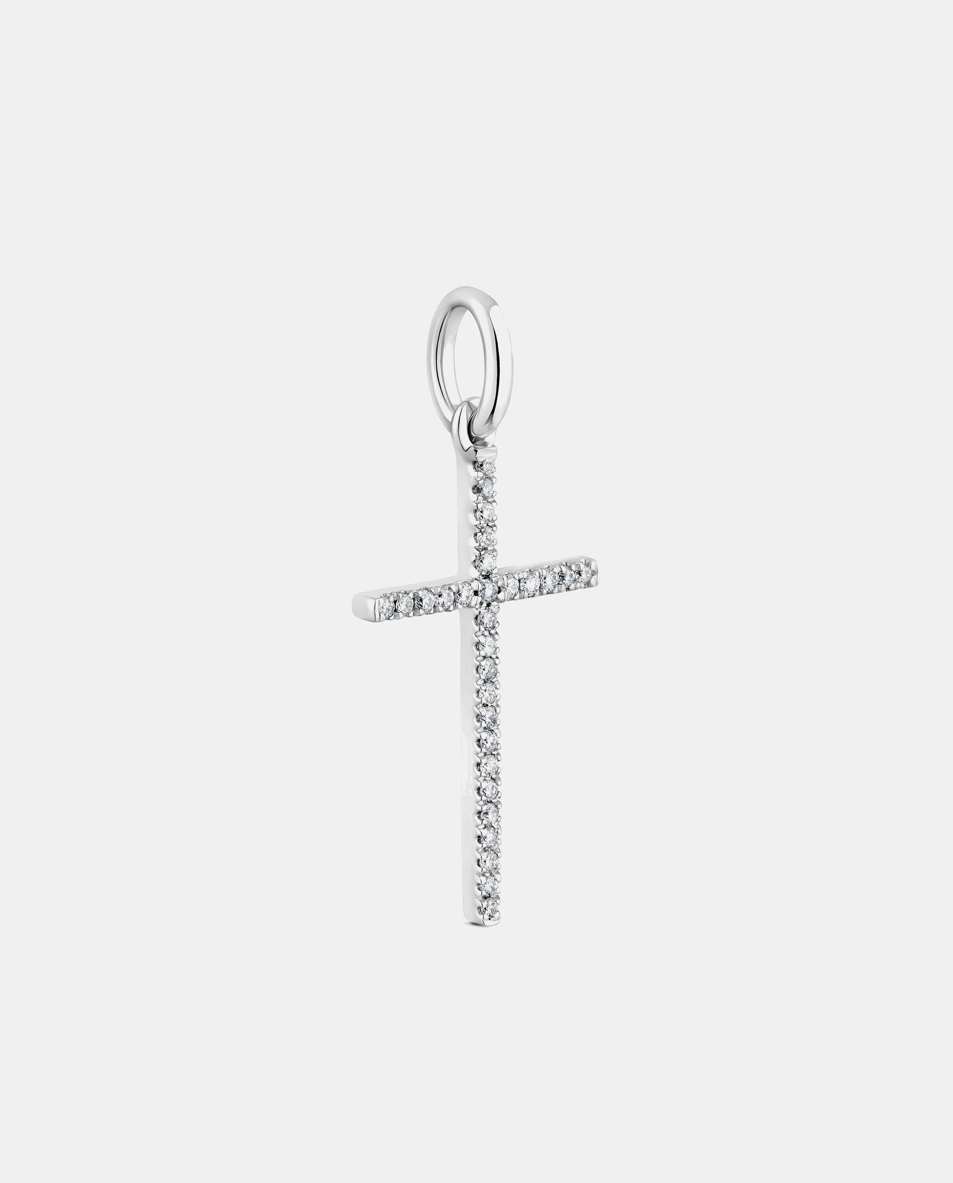 Pendente Basics Cruz de Ouro e Diamantes Branco-2