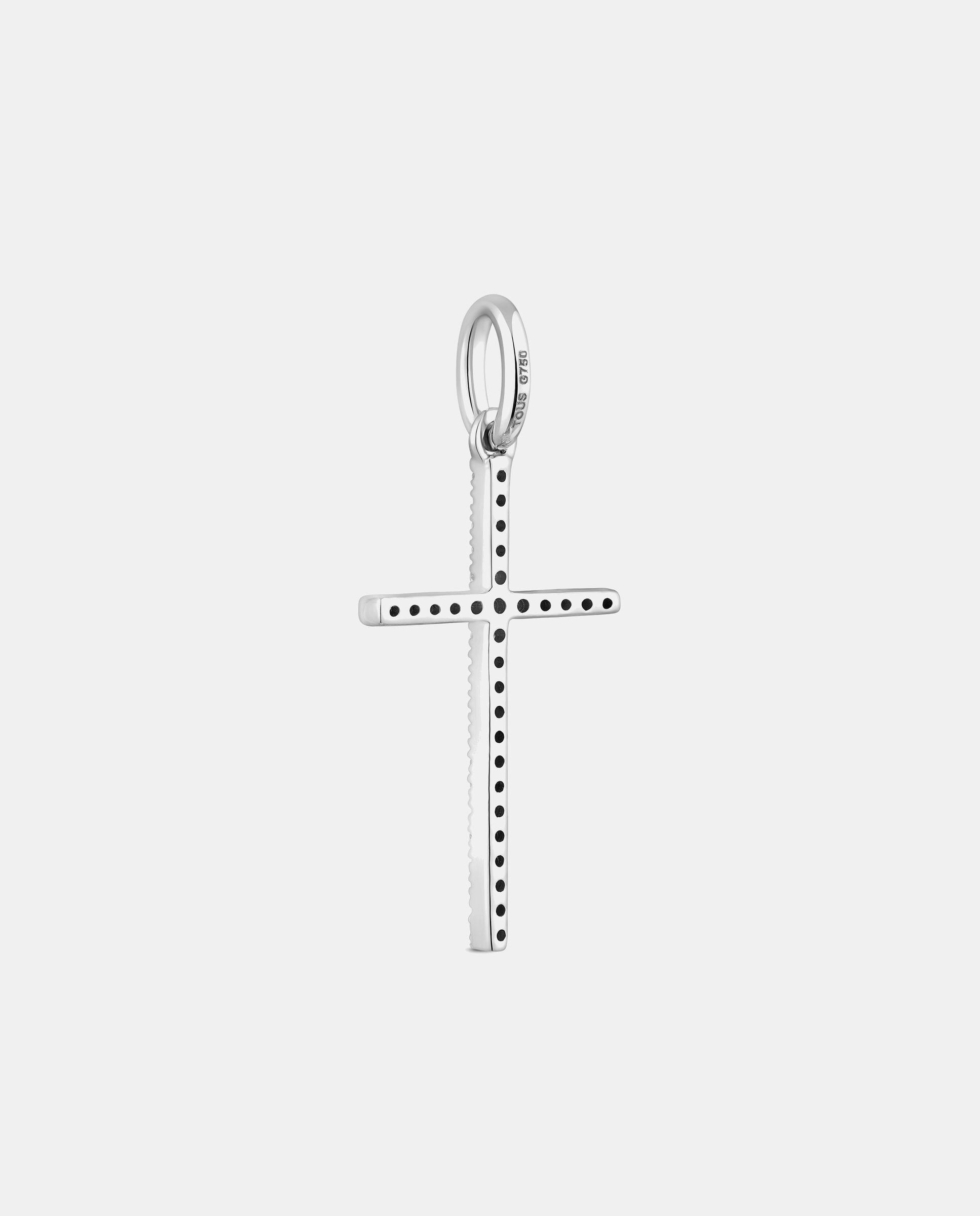 Pendente Basics Cruz de Ouro e Diamantes Branco-3